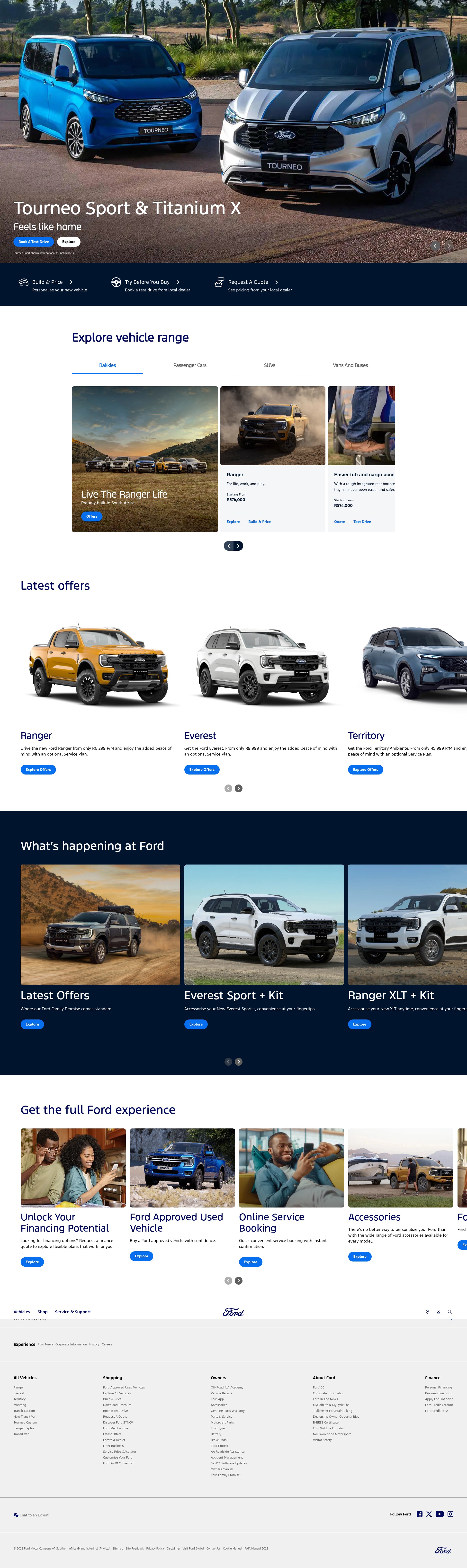Screenshot of www.ford.co.za