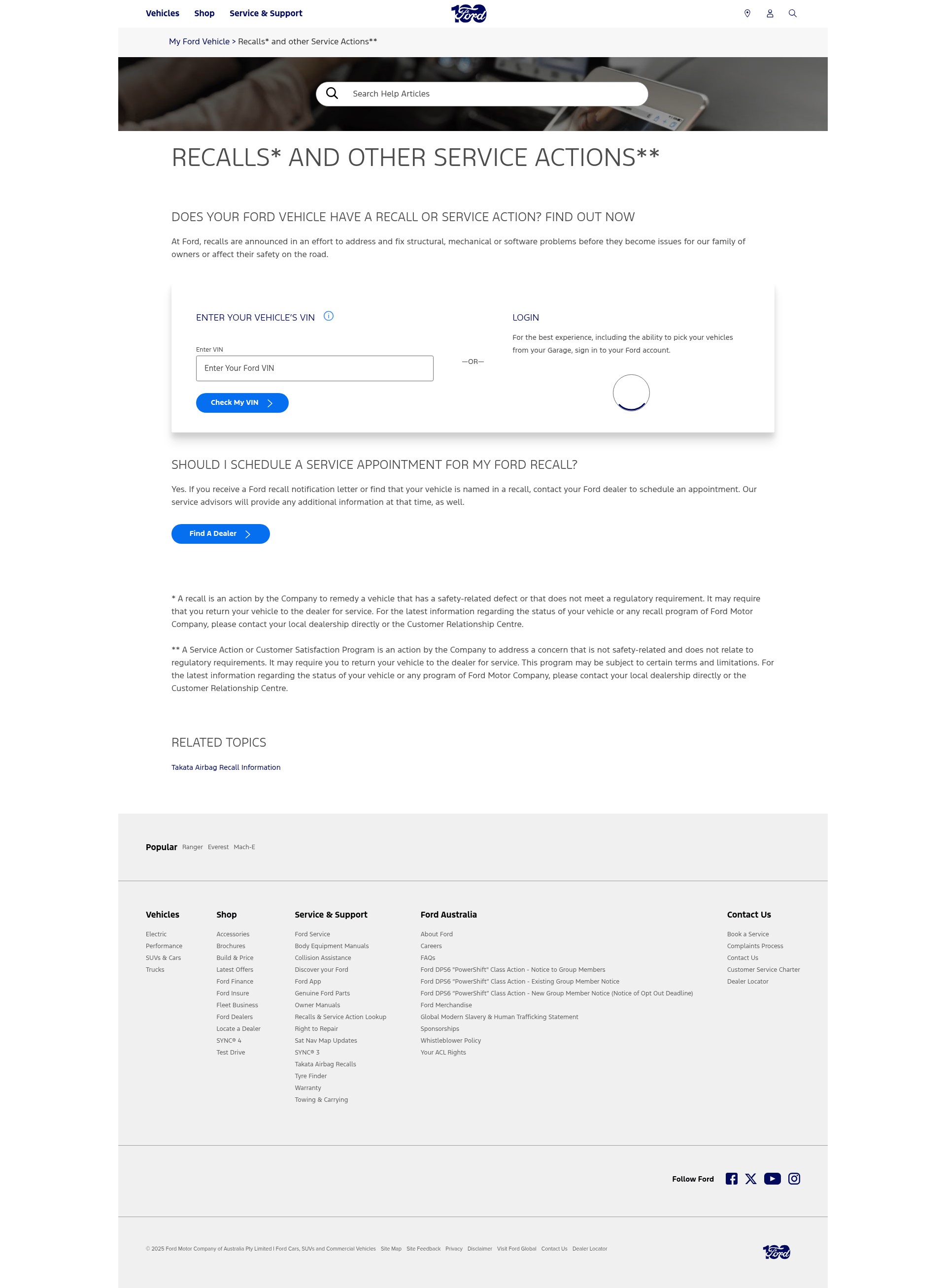 Screenshot of www.ford.com.au
