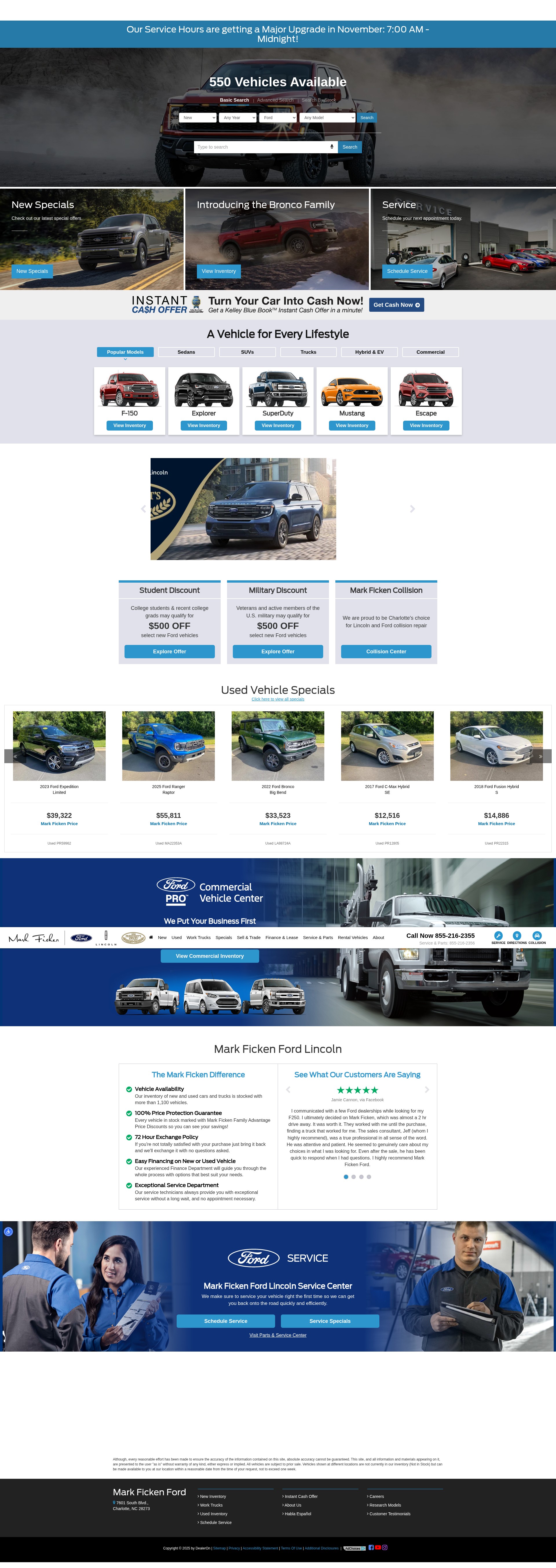 Screenshot of www.fordlincolncharlotte.com