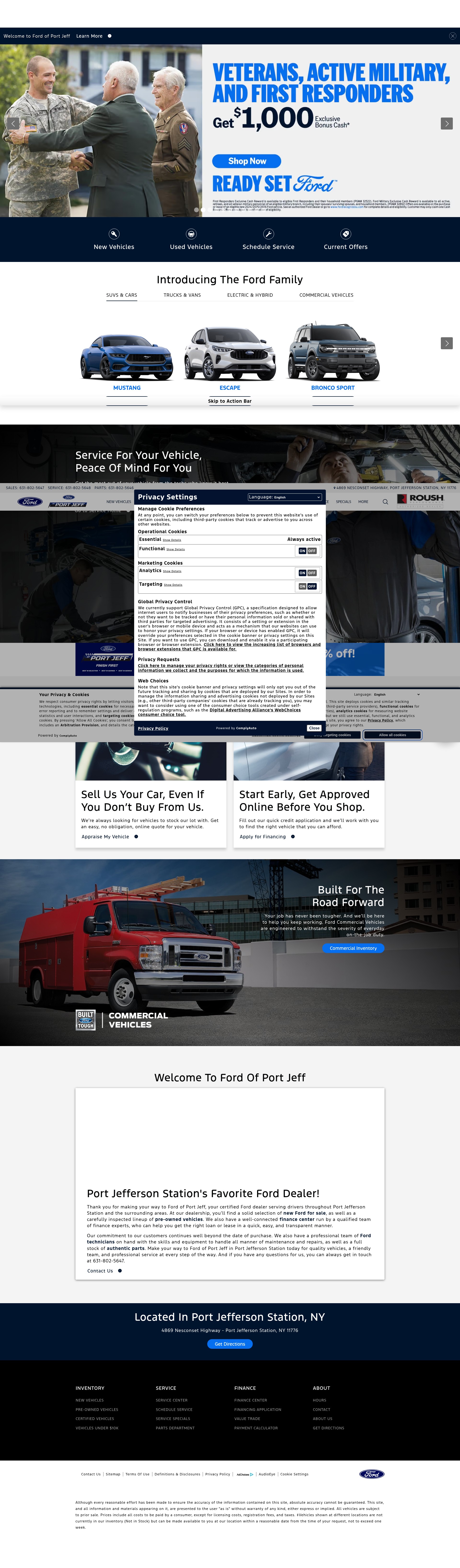 Screenshot of www.fordofportjeff.com