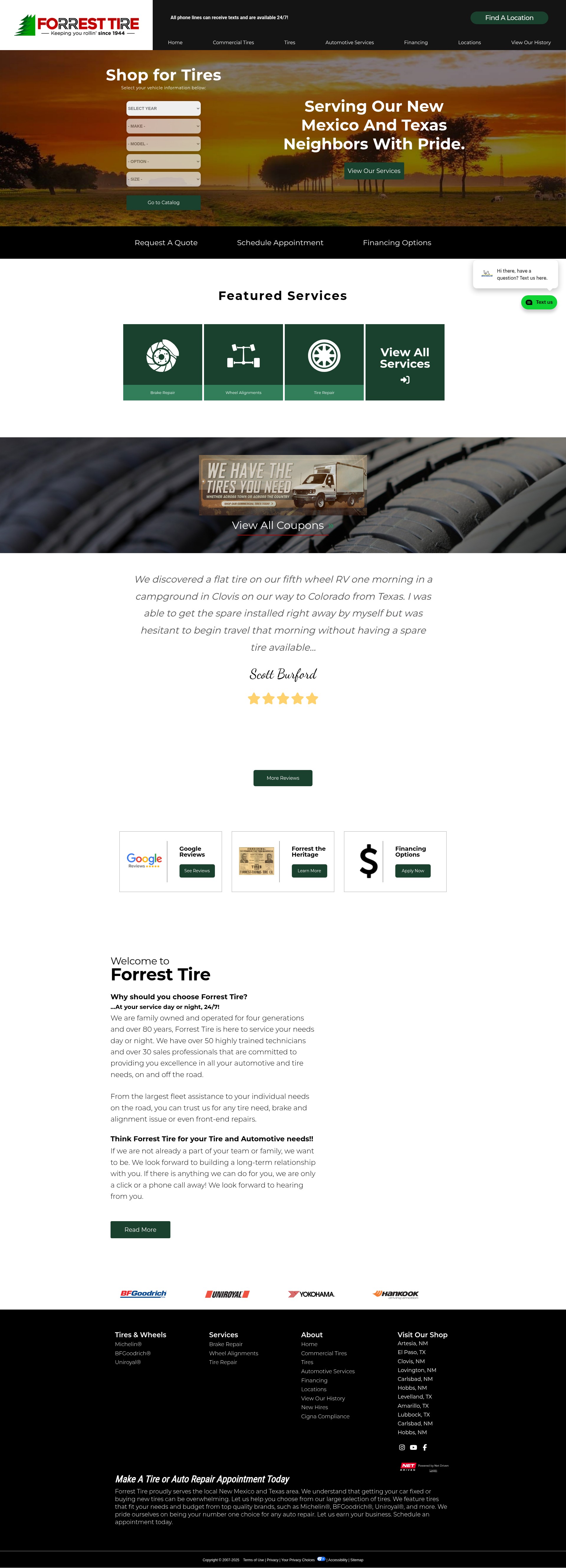 Screenshot of www.forresttire.com