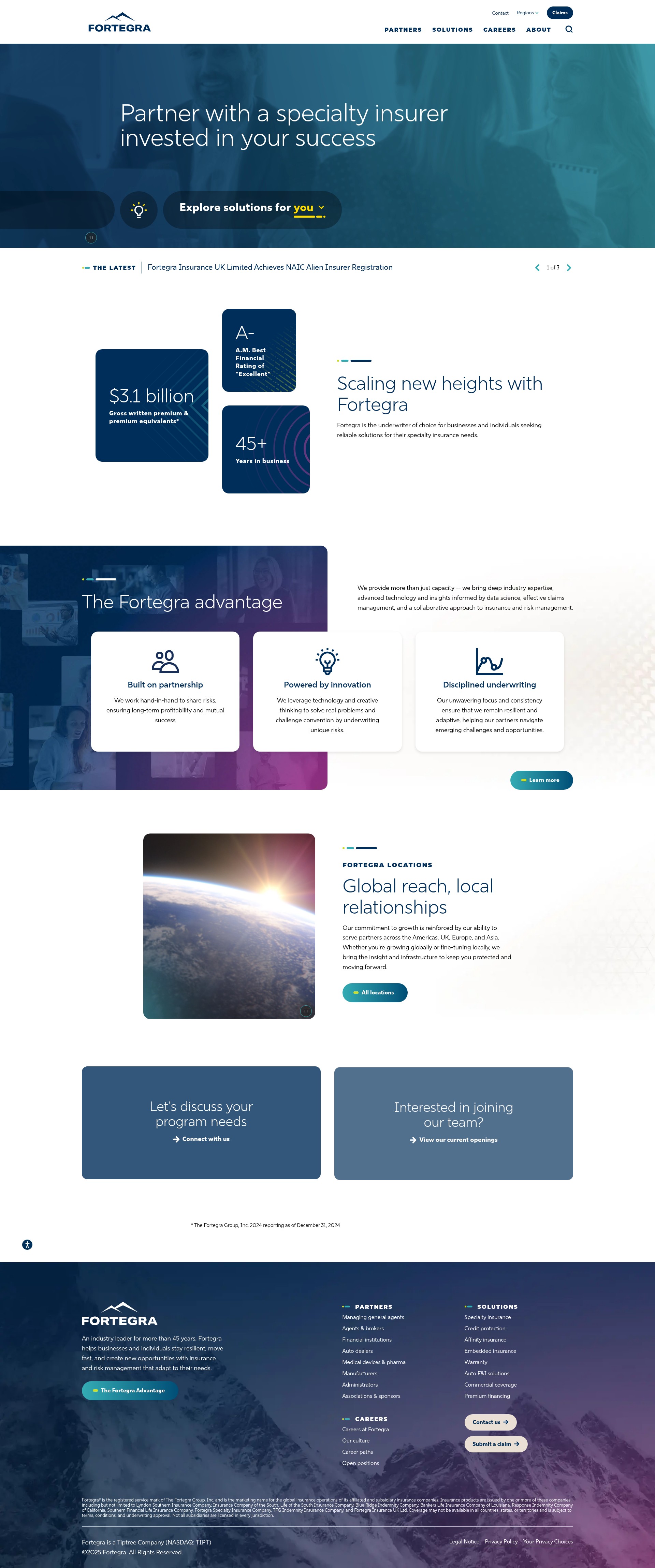 Screenshot of www.fortegra.com