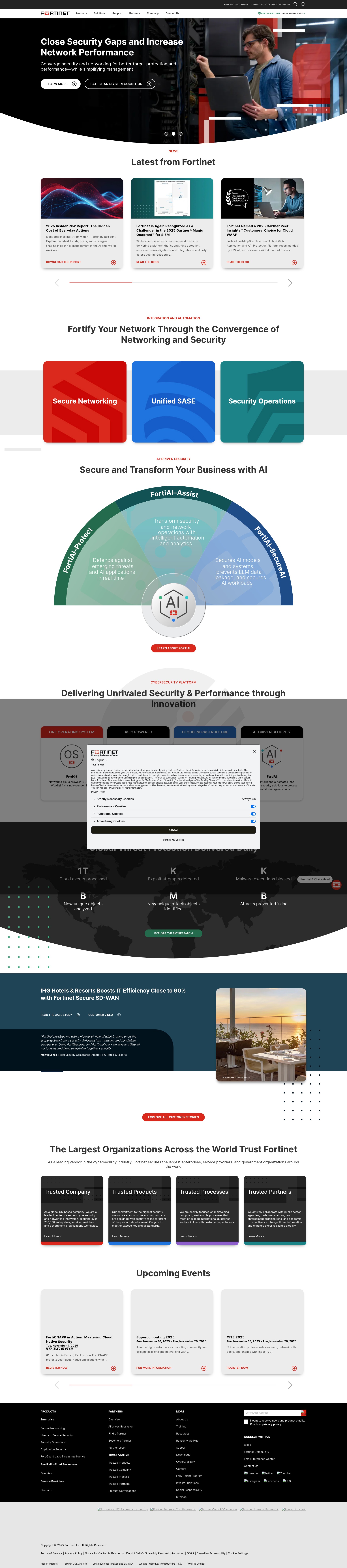 Screenshot of www.fortinet.com