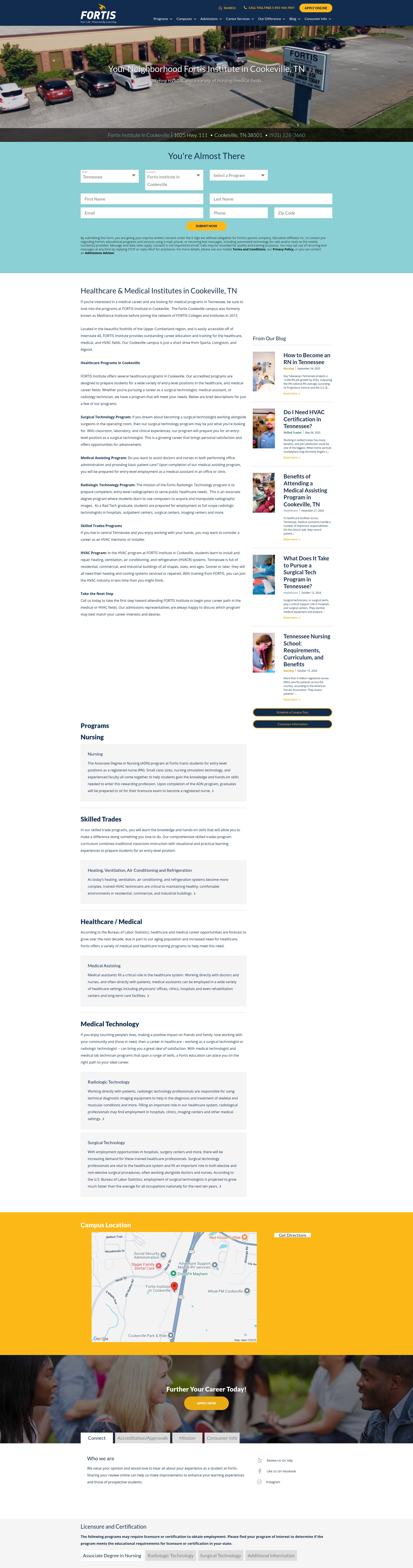 Screenshot of www.fortis.edu