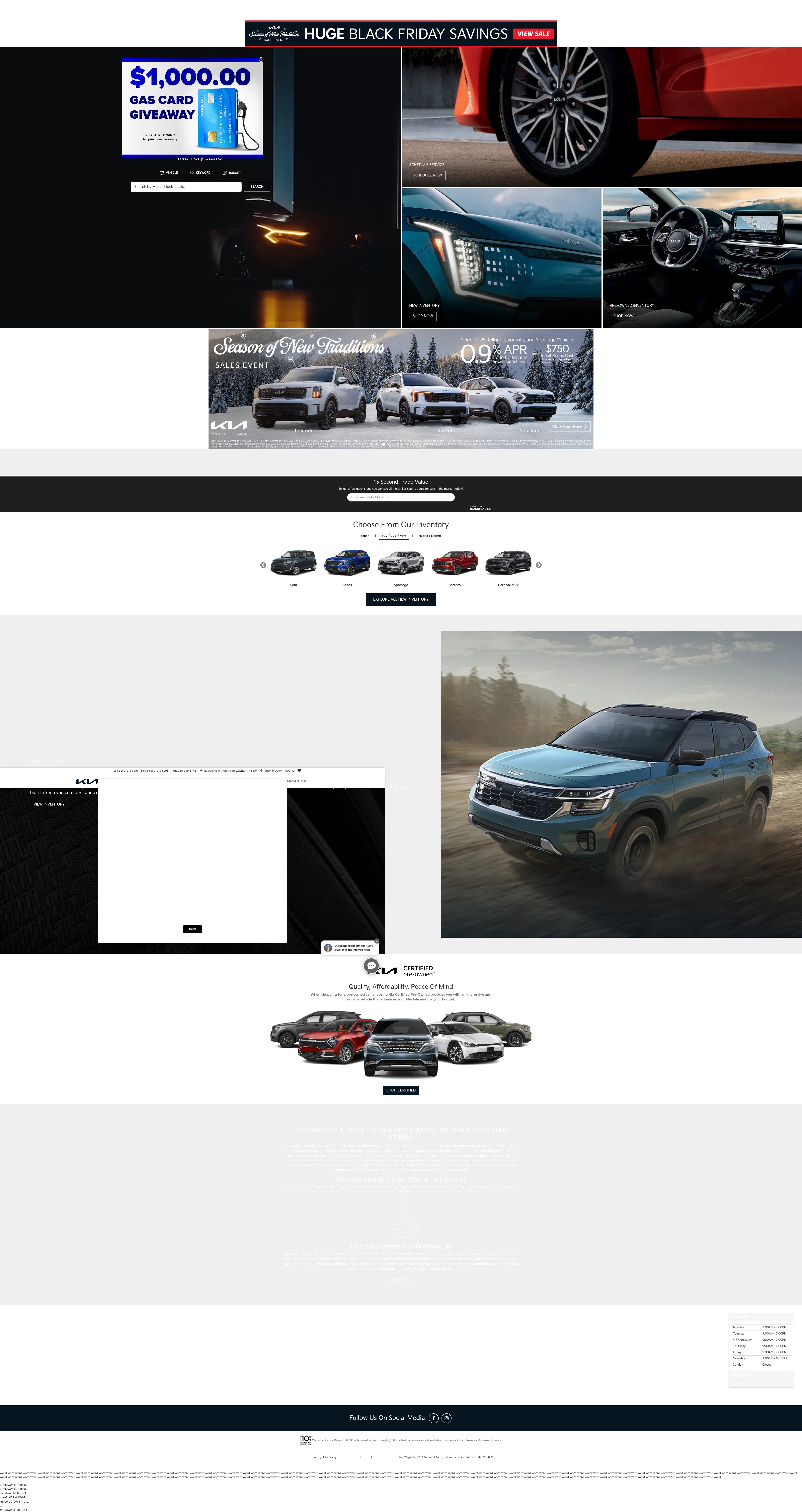 Screenshot of www.fortwaynekia.com