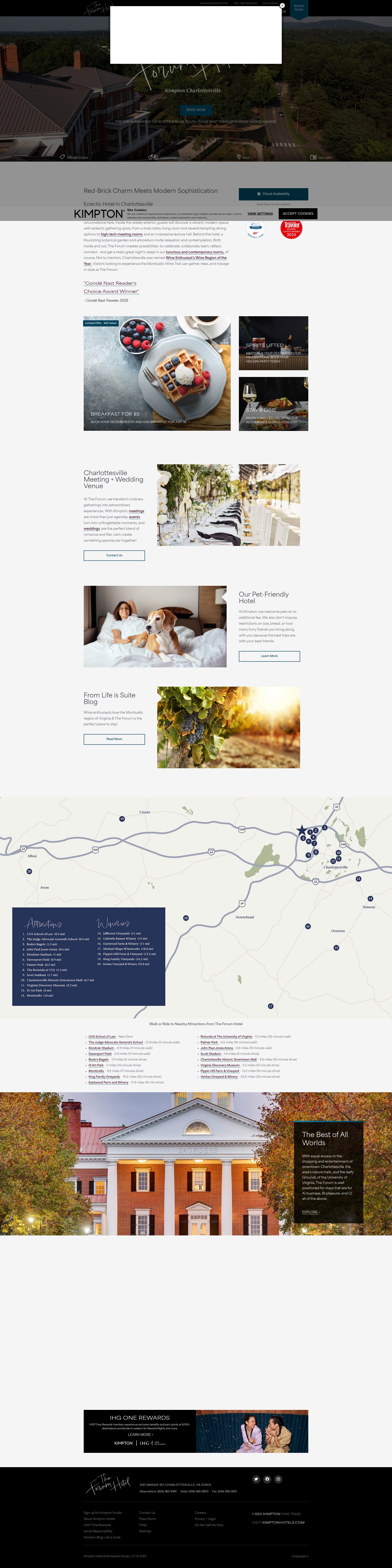 Screenshot of www.forumhotelcharlottesville.com