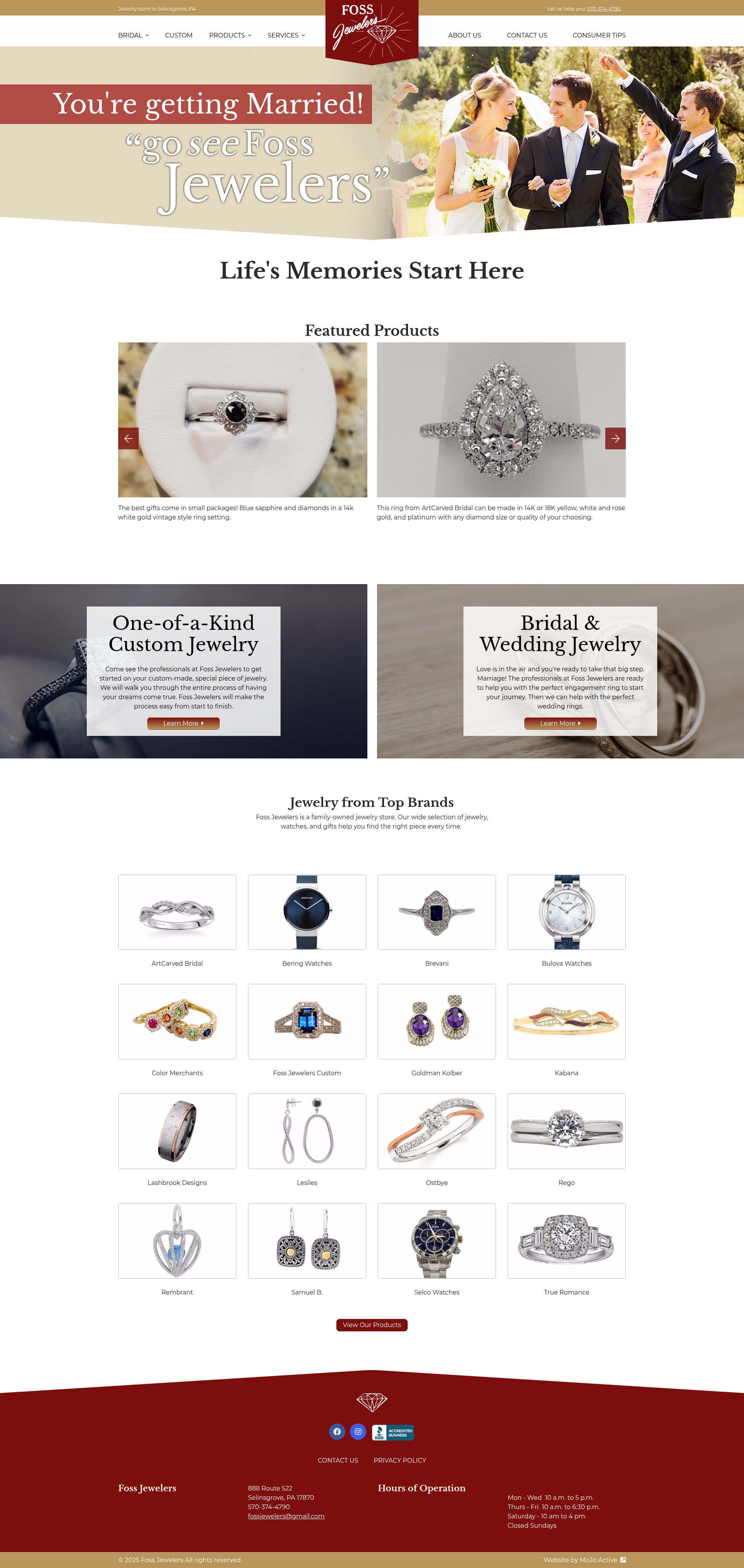 Screenshot of www.fossjewelers.com