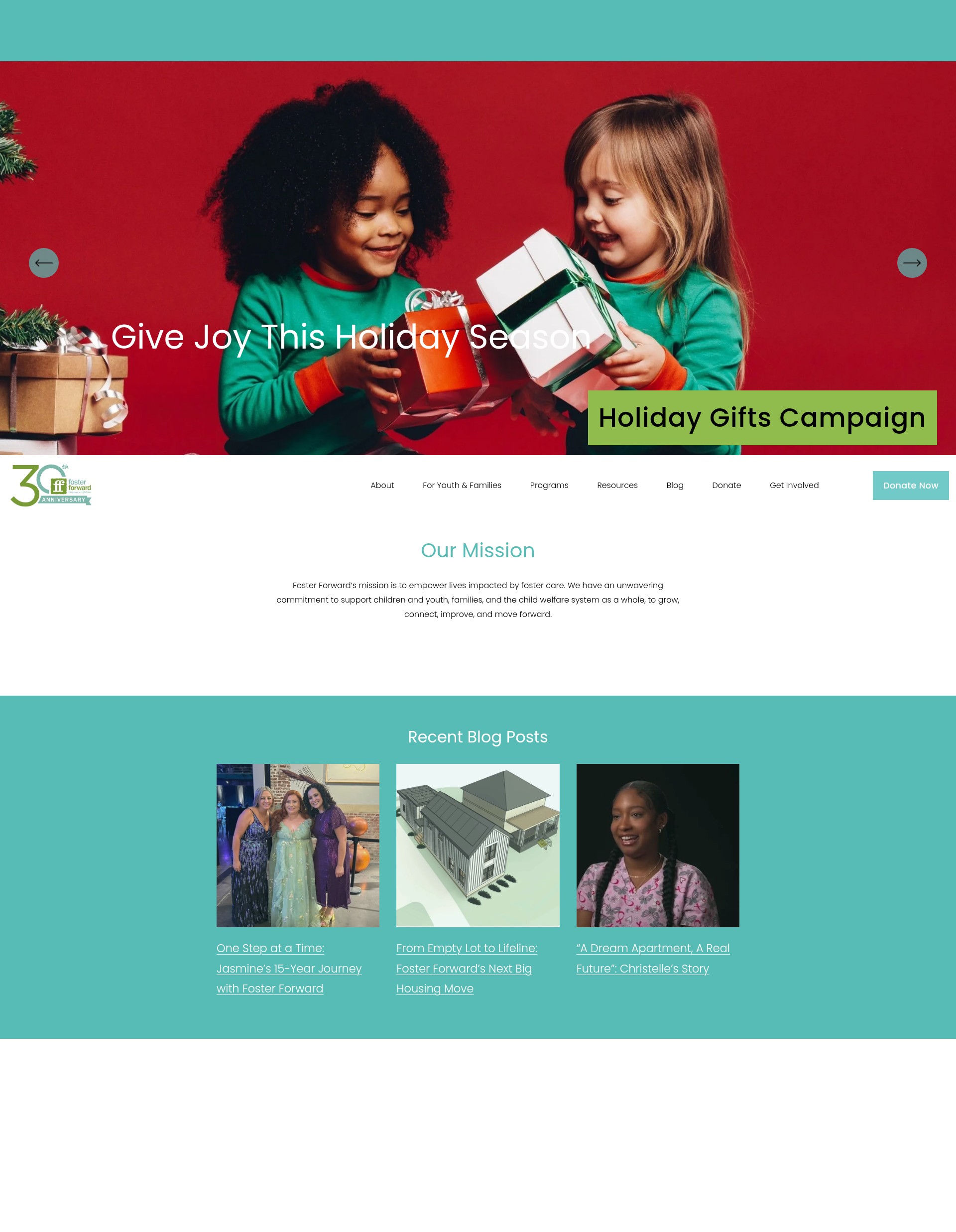 Screenshot of www.fosterforward.net