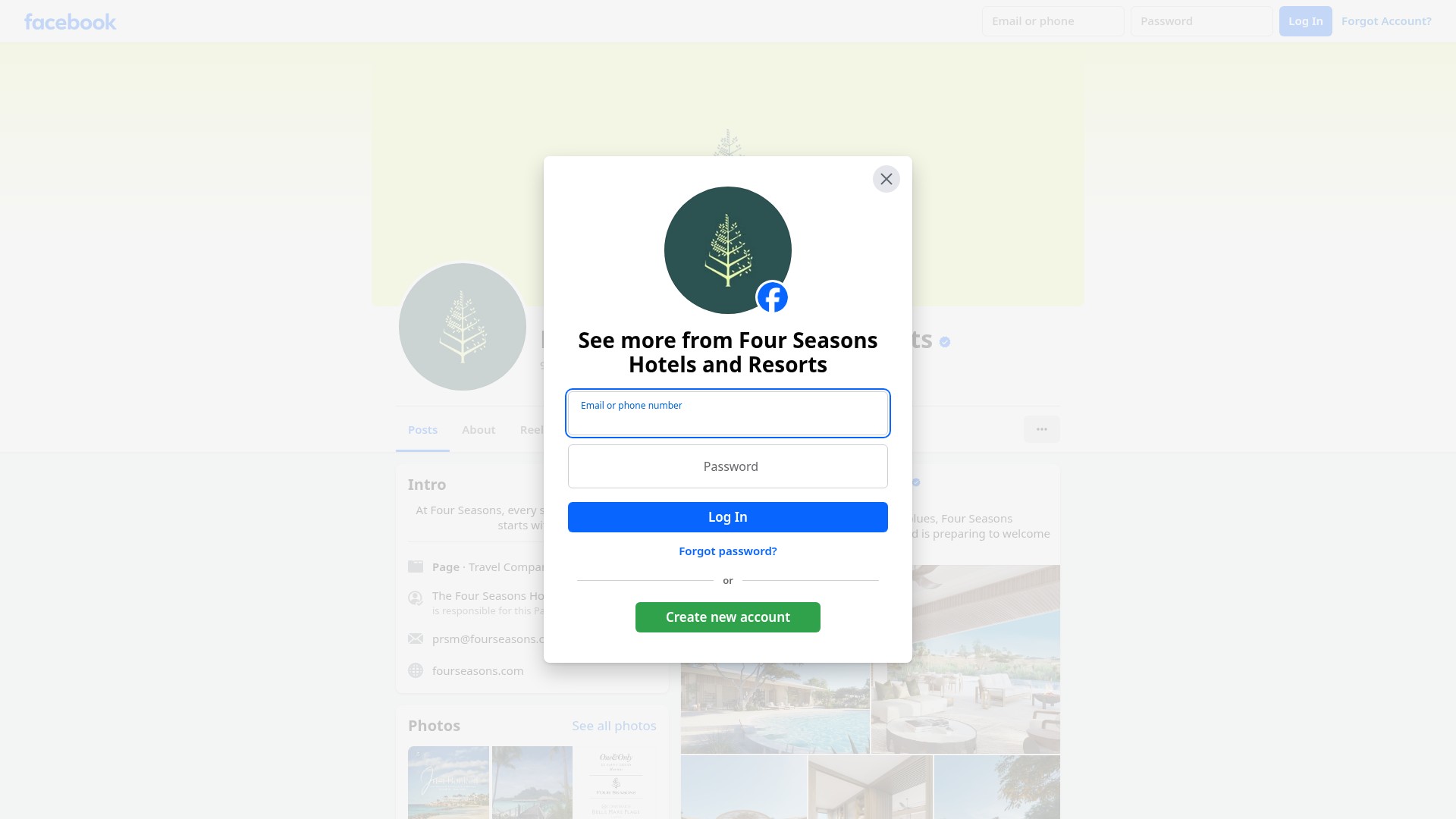 Screenshot of www.fourseasons.com