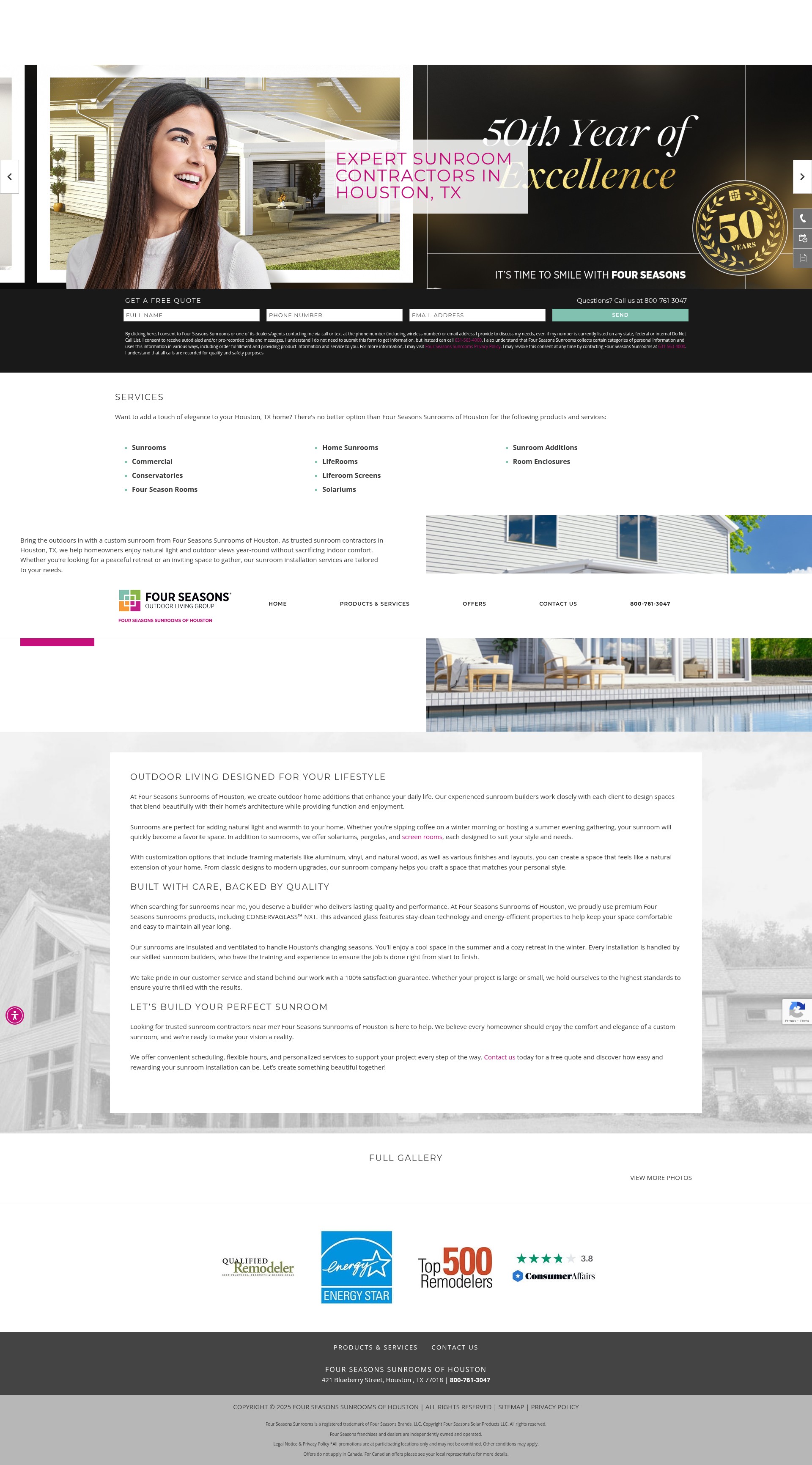 Screenshot of www.fourseasonssunroomsofhouston.com