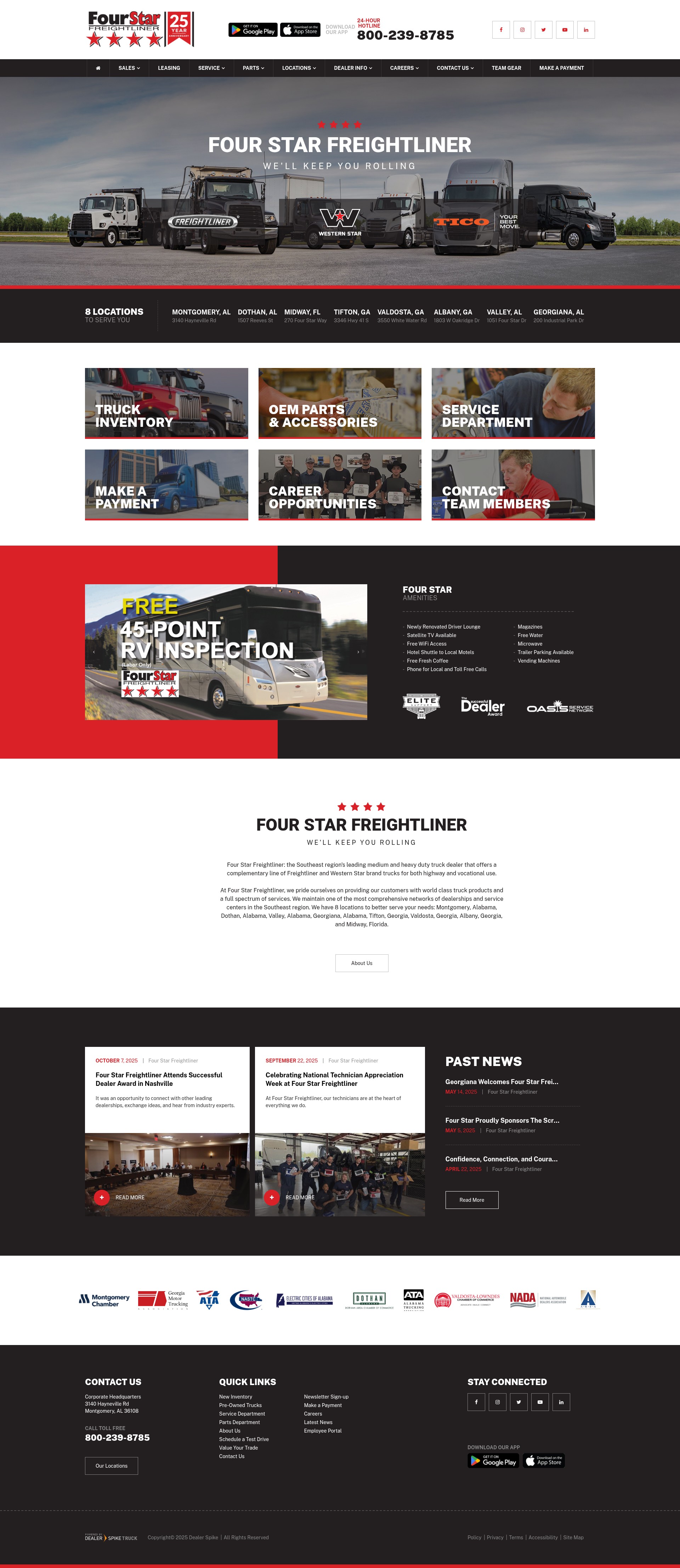 Screenshot of www.fourstarfreightliner.com