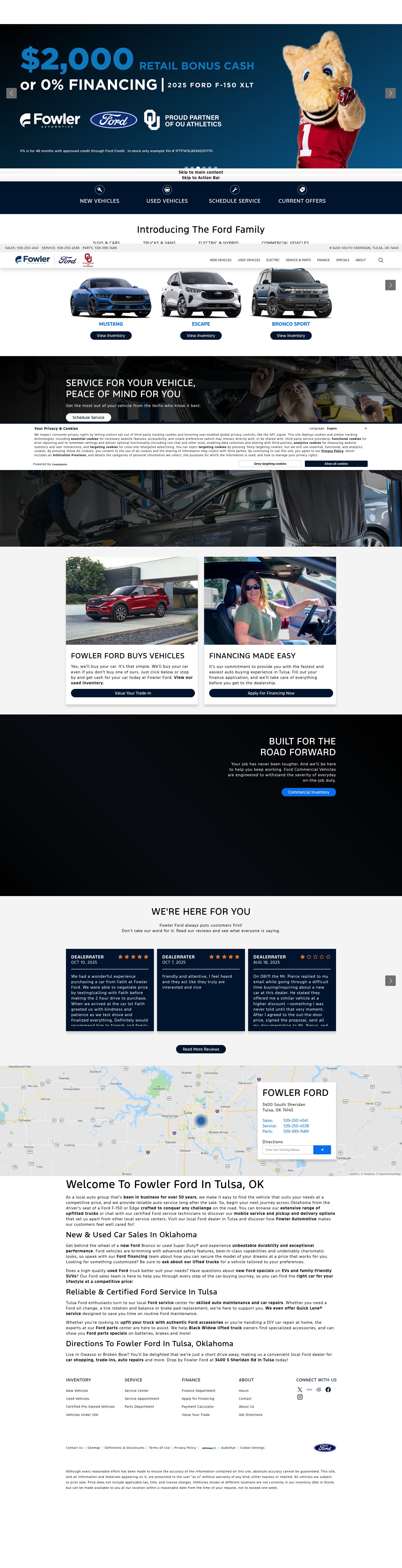 Screenshot of www.fowlerford.com
