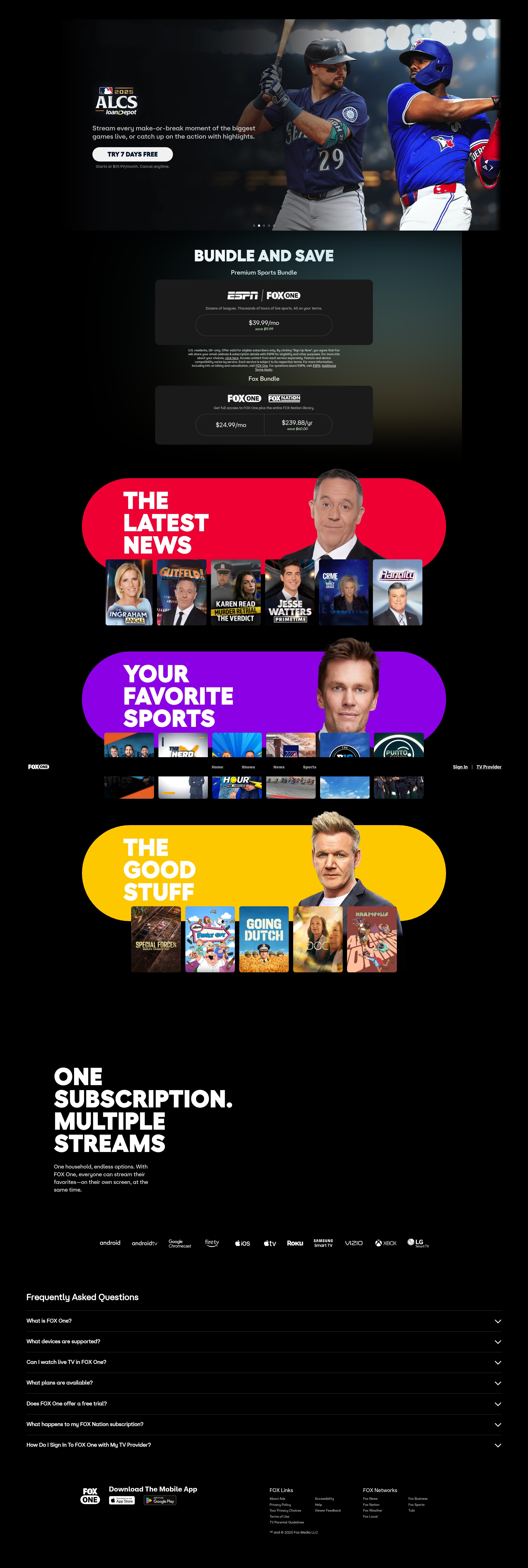 Screenshot of www.fox.com