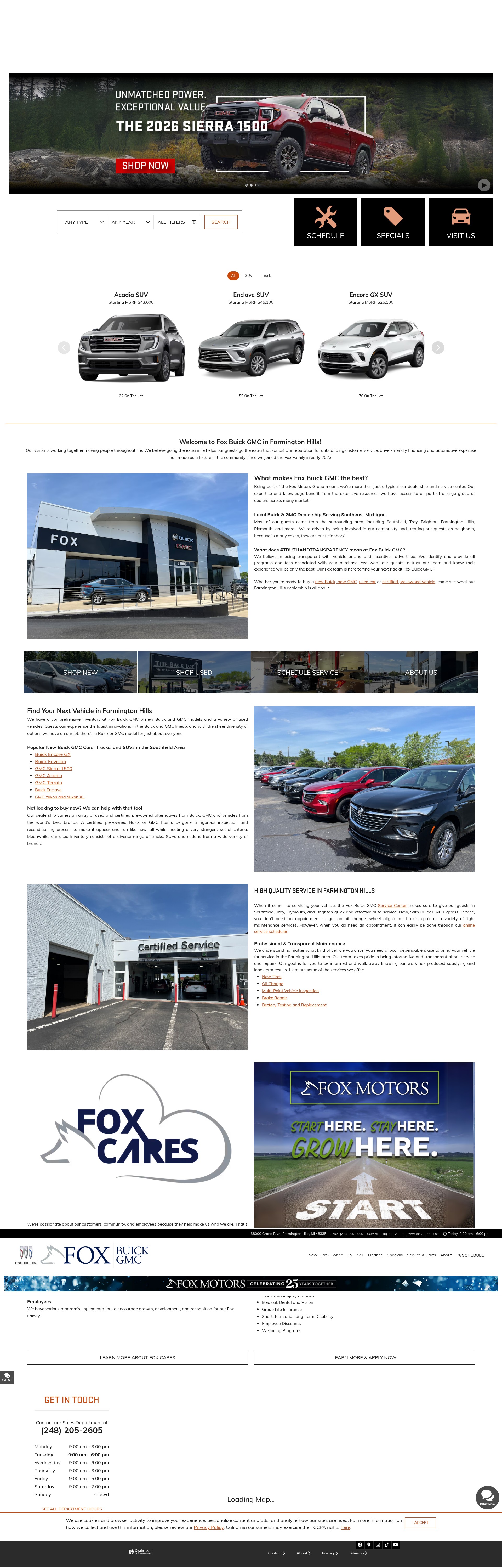 Screenshot of www.foxbuickgmc.com