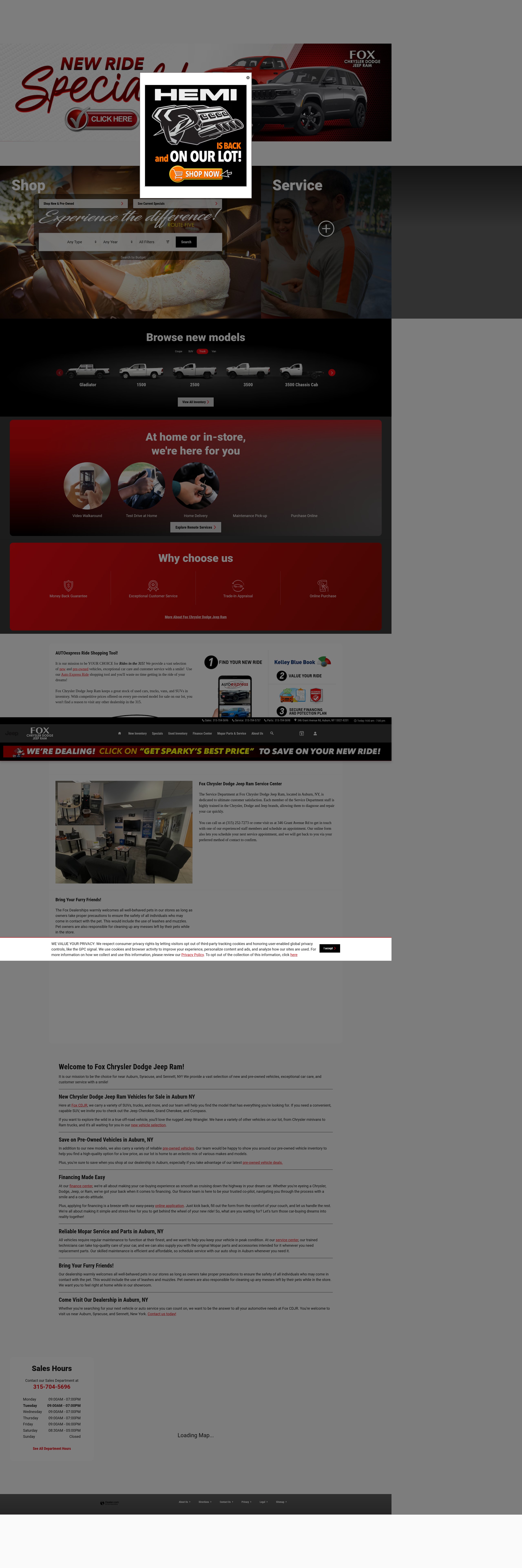 Screenshot of www.foxchryslerdodgejeep.com