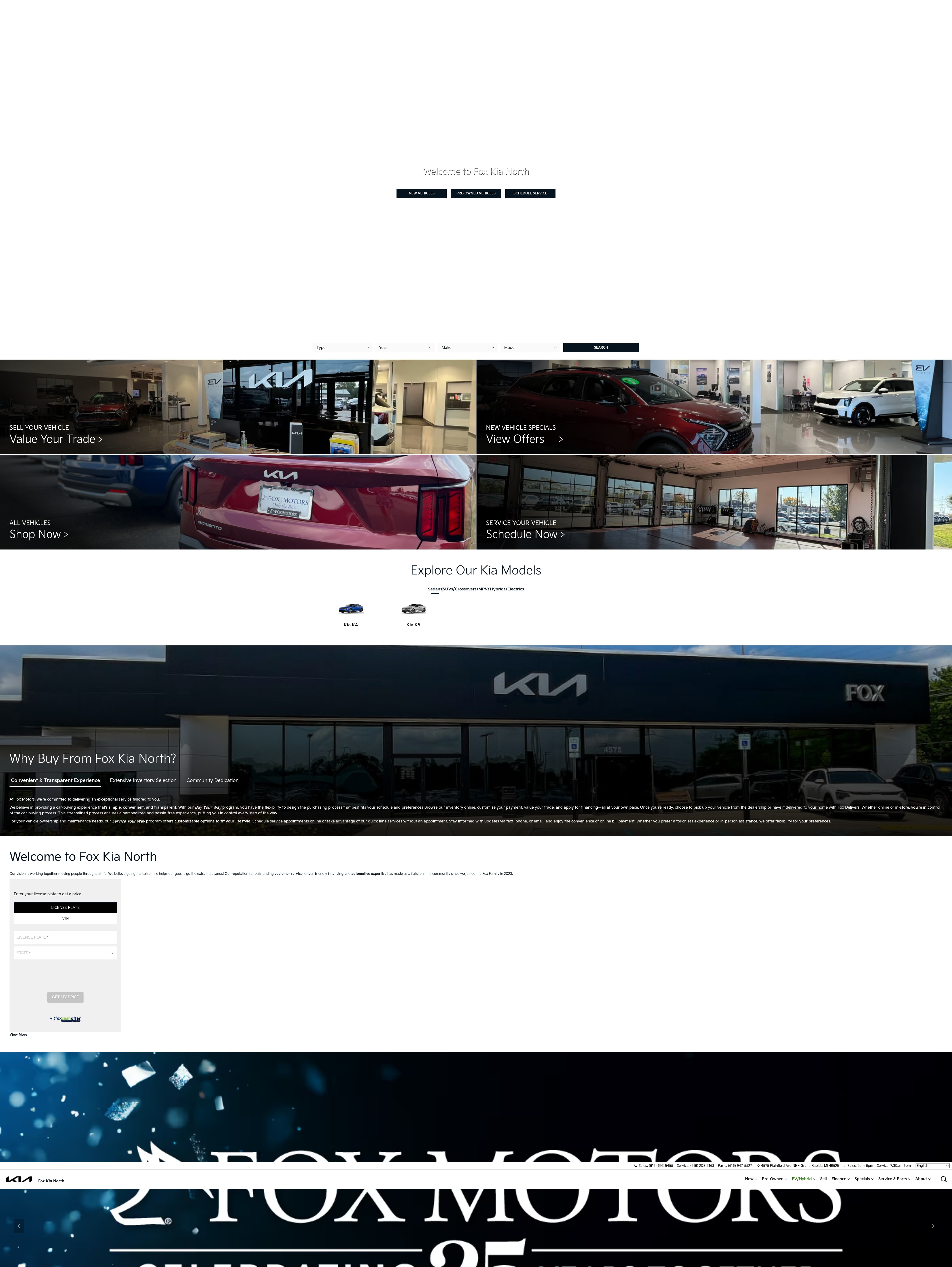 Screenshot of www.foxkianorth.com