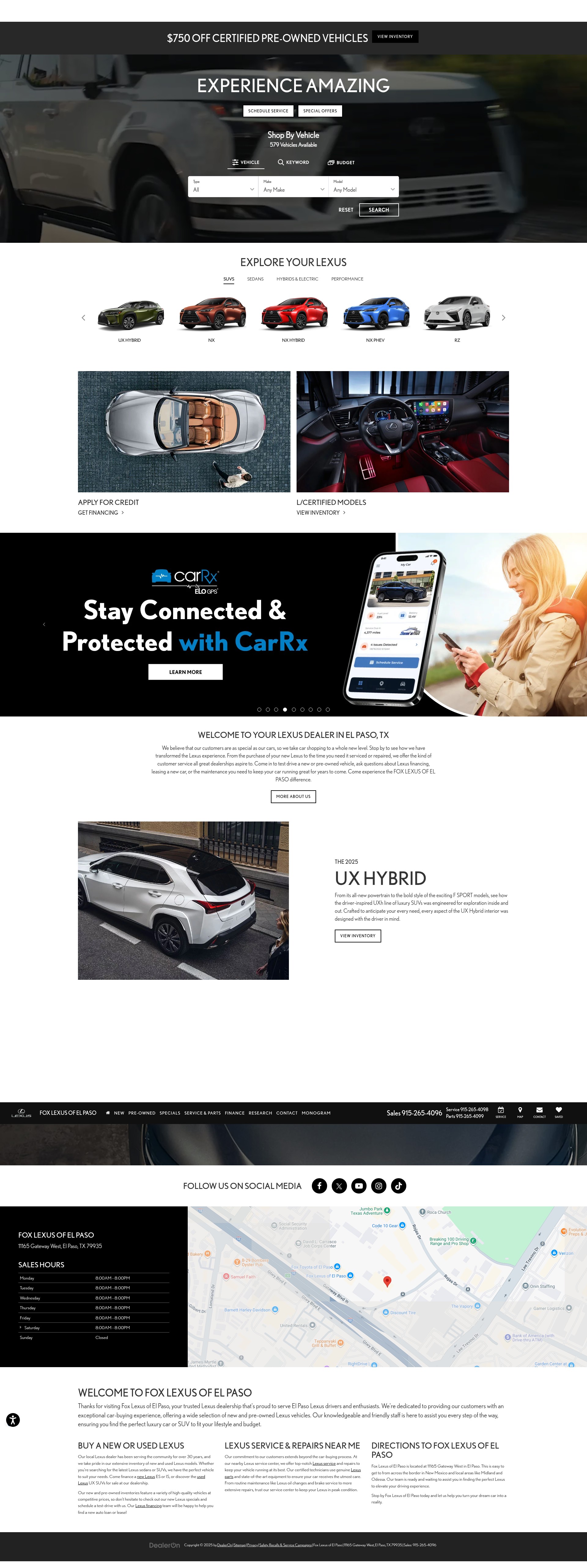 Screenshot of www.foxlexusofelpaso.com