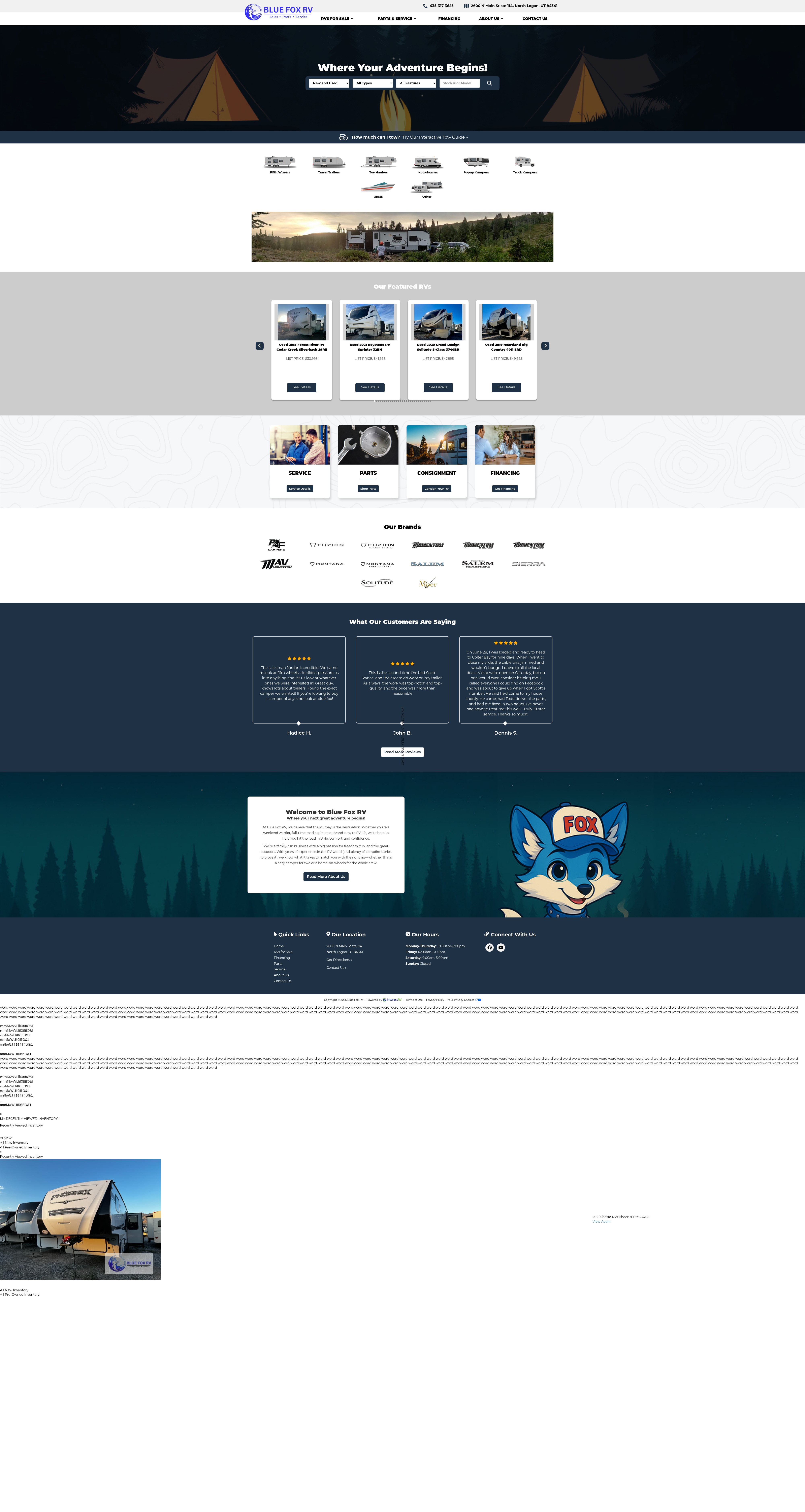 Screenshot of www.foxrv.com