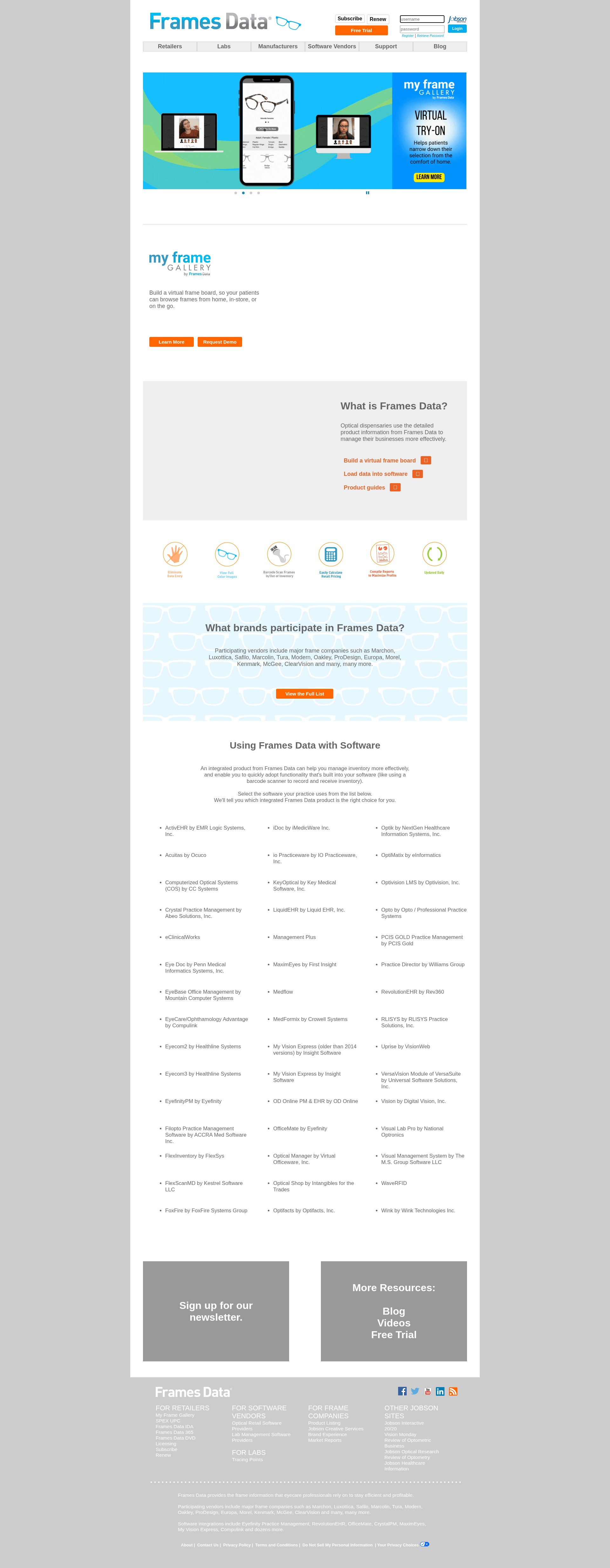 Screenshot of www.framesdata.com