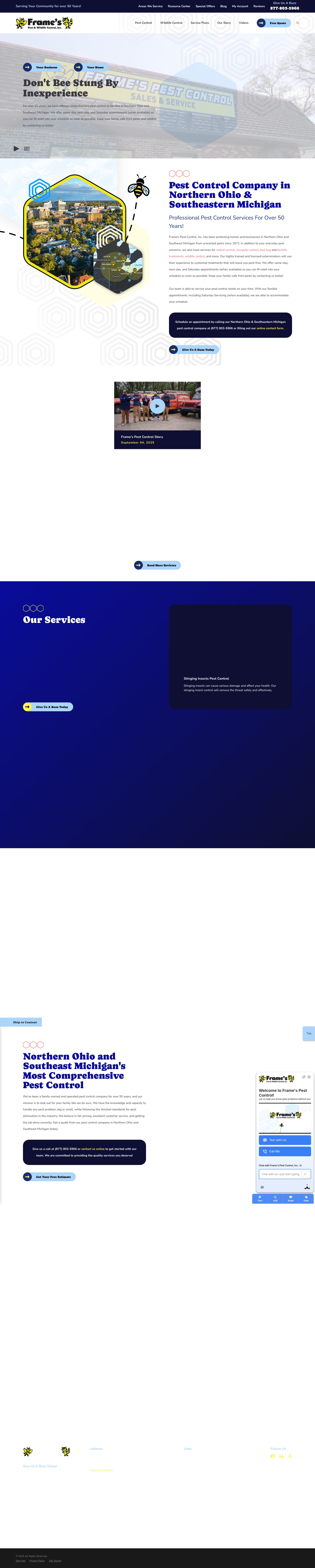 Screenshot of www.framespestcontrol.com