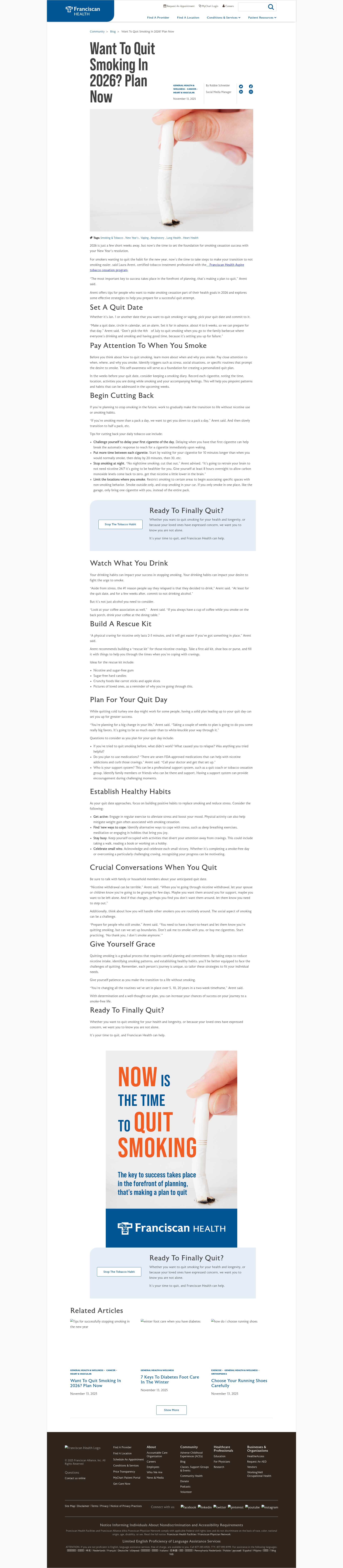 Screenshot of www.franciscanhealth.org