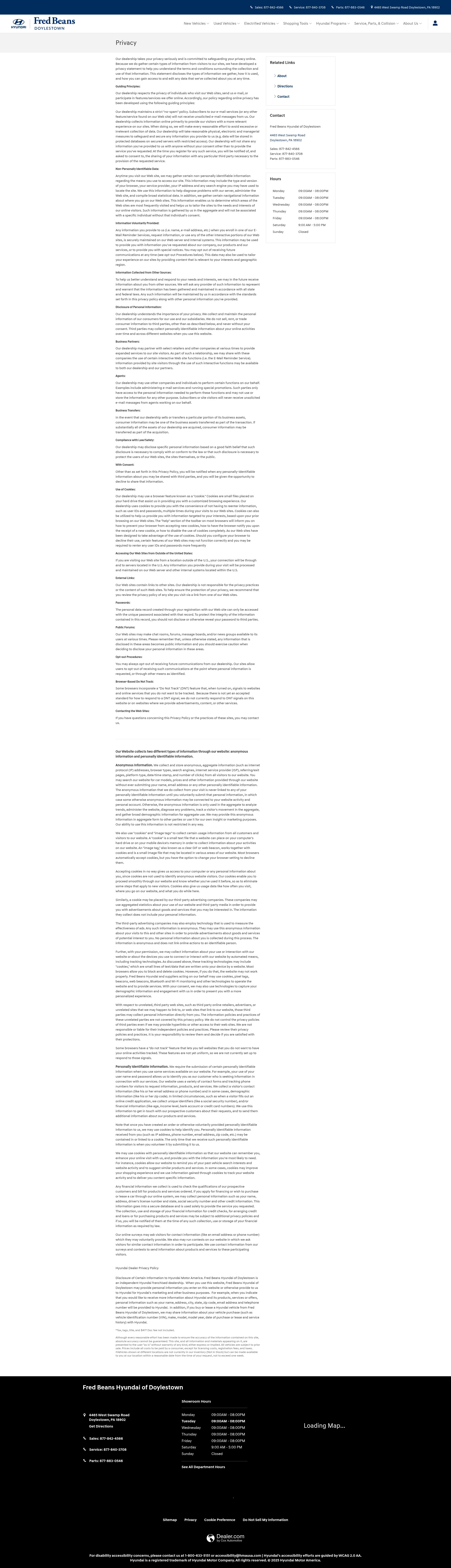 Screenshot of www.fredbeanshyundai.com