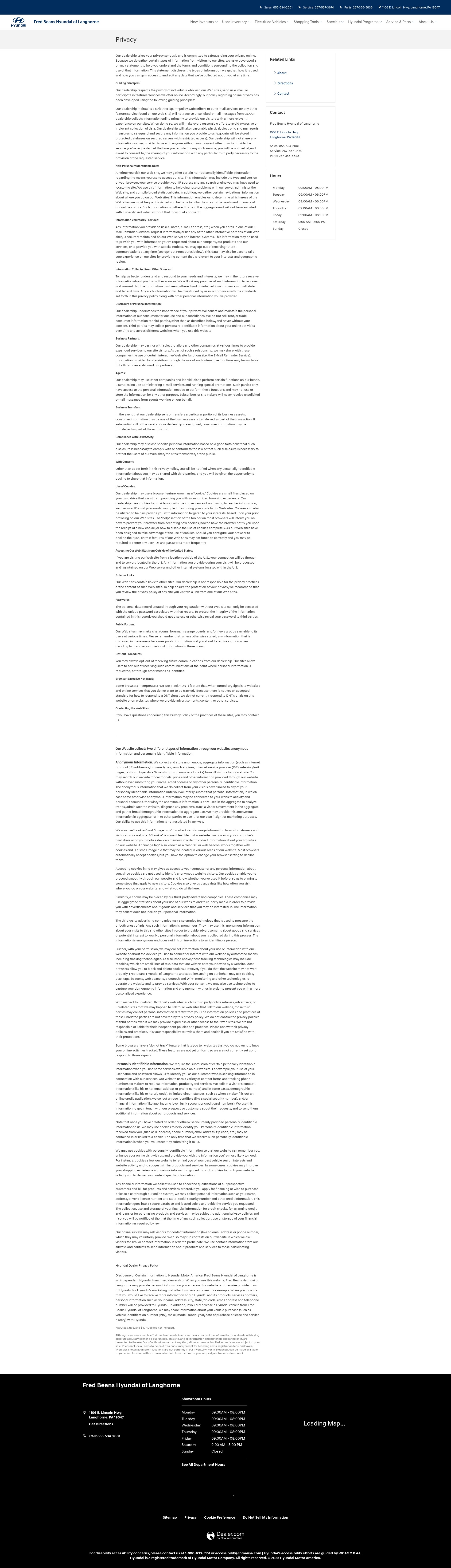 Screenshot of www.fredbeanshyundailanghorne.com