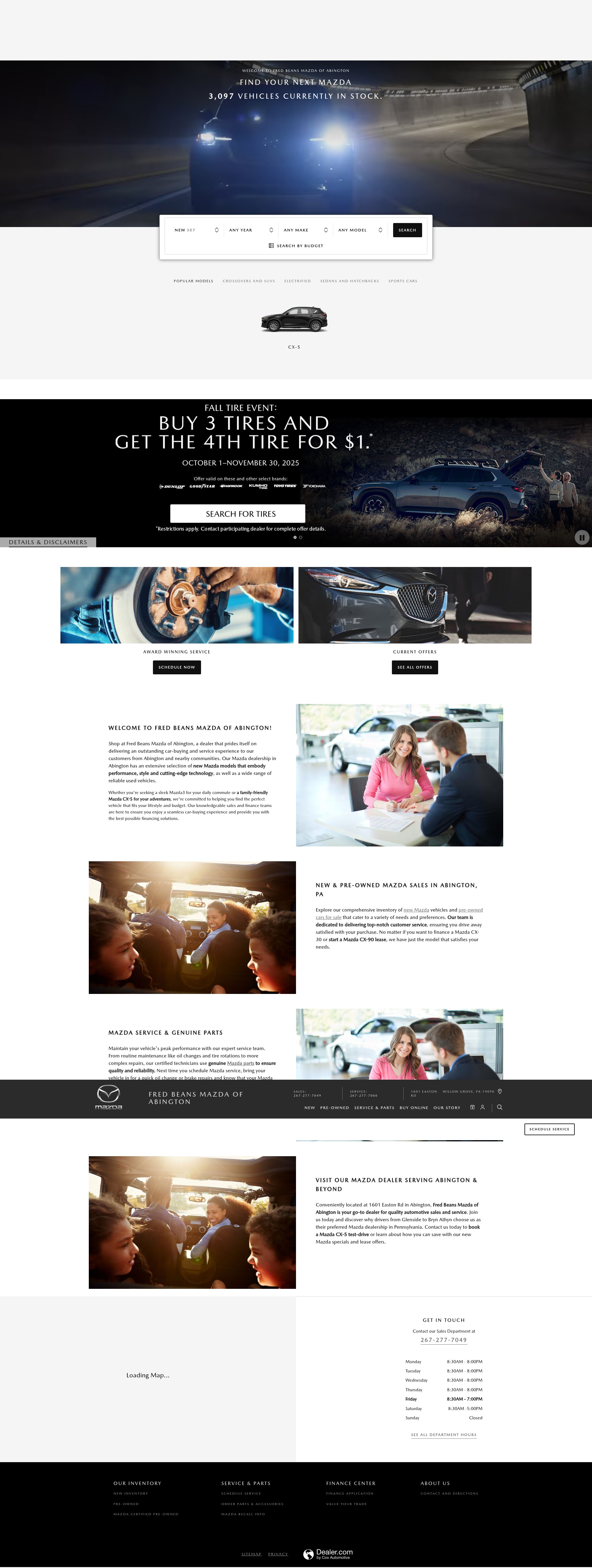 Screenshot of www.fredbeansmazdaabington.com