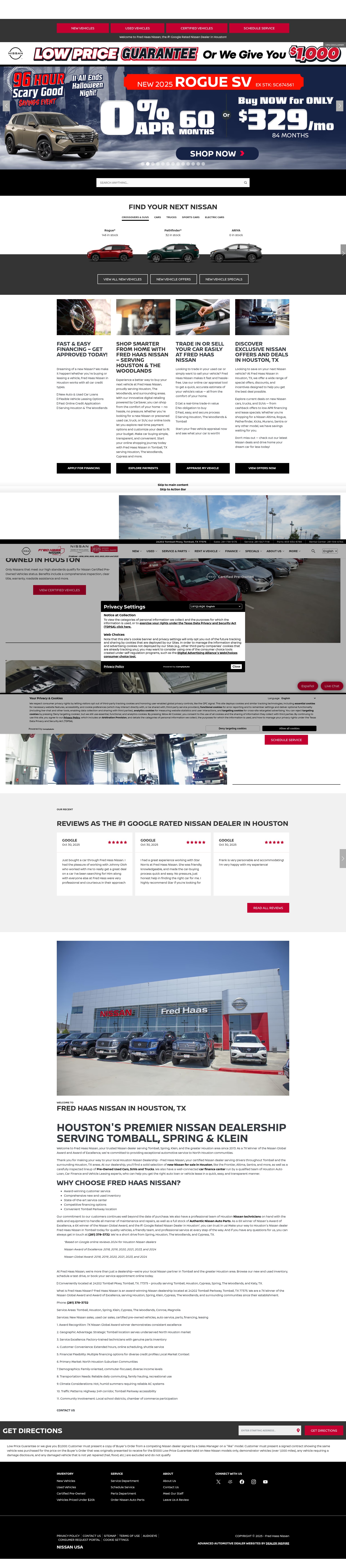 Screenshot of www.fredhaasnissan.com