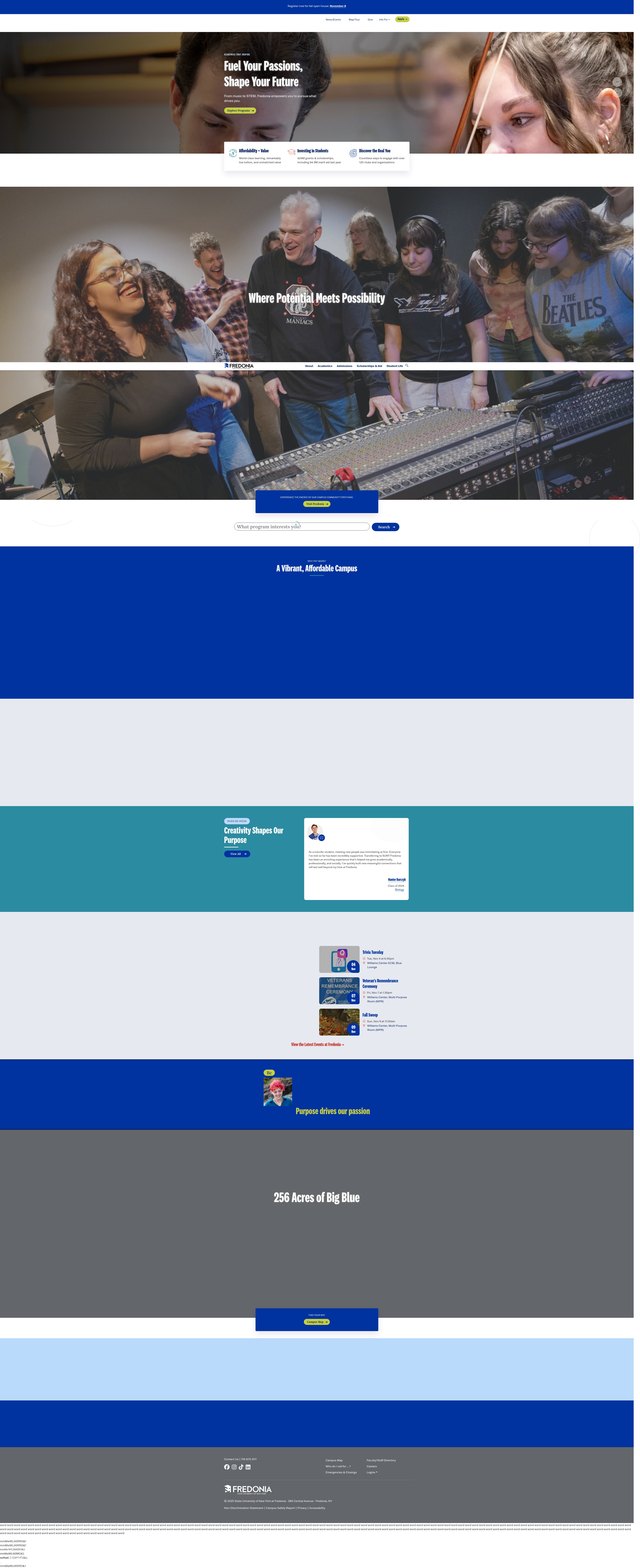 Screenshot of www.fredonia.edu