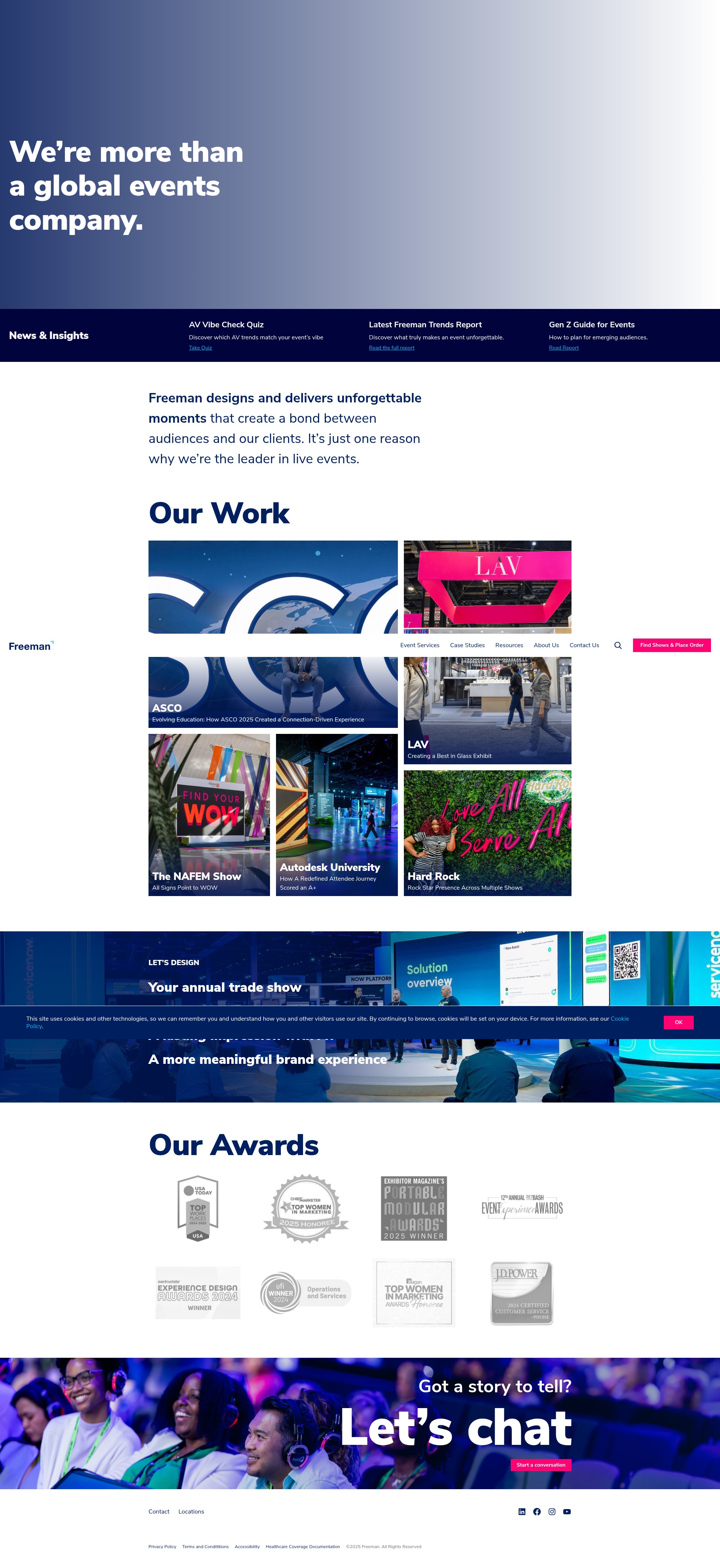 Screenshot of www.freeman.com