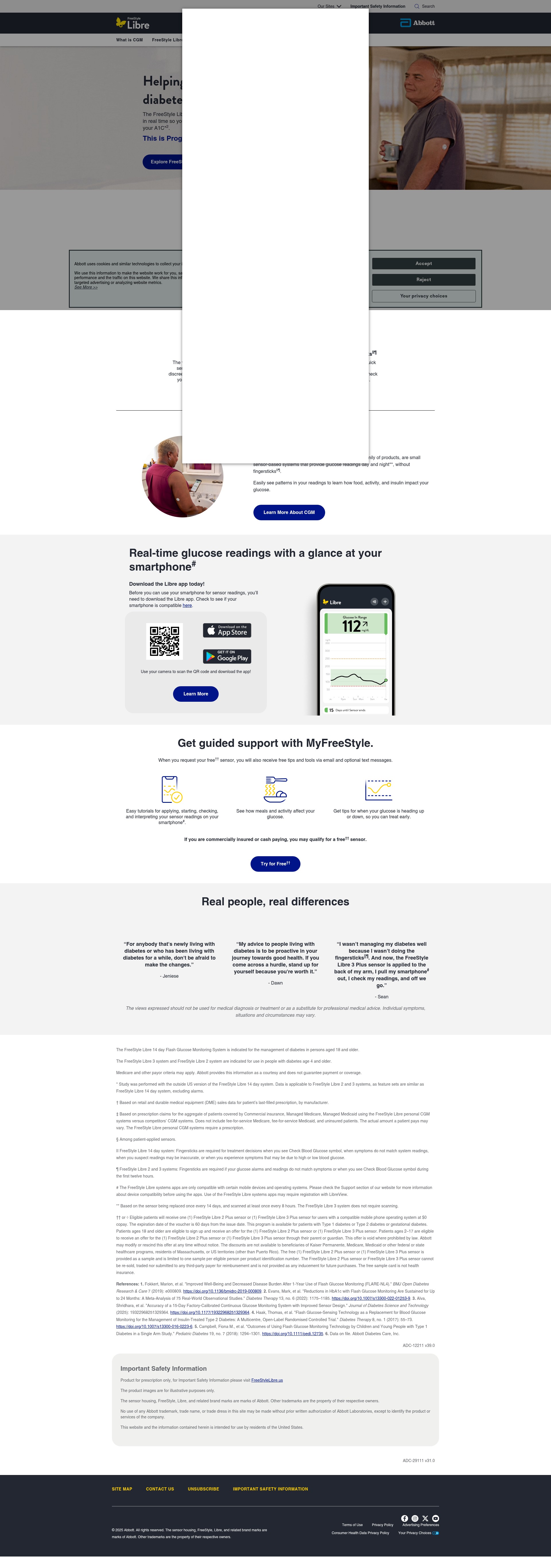 Screenshot of www.freestyle.abbott