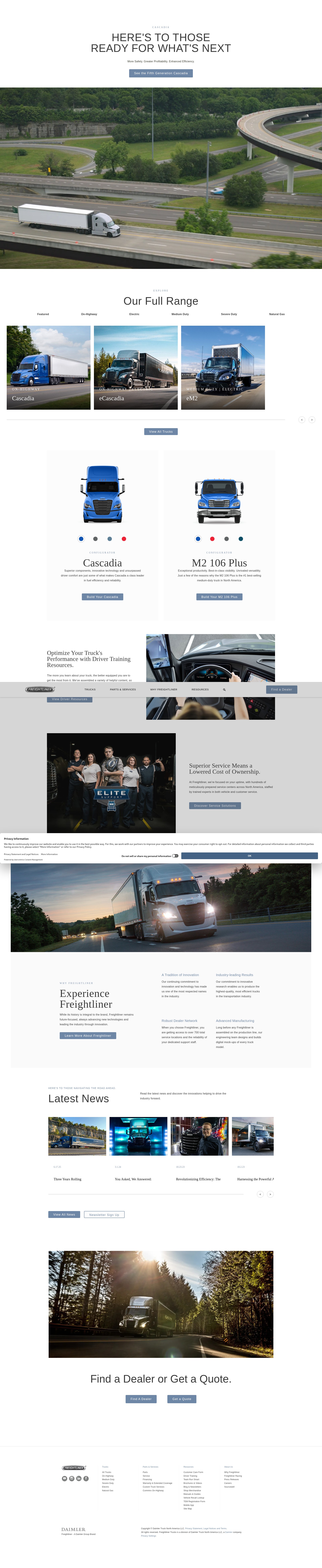 Screenshot of www.freightliner.com