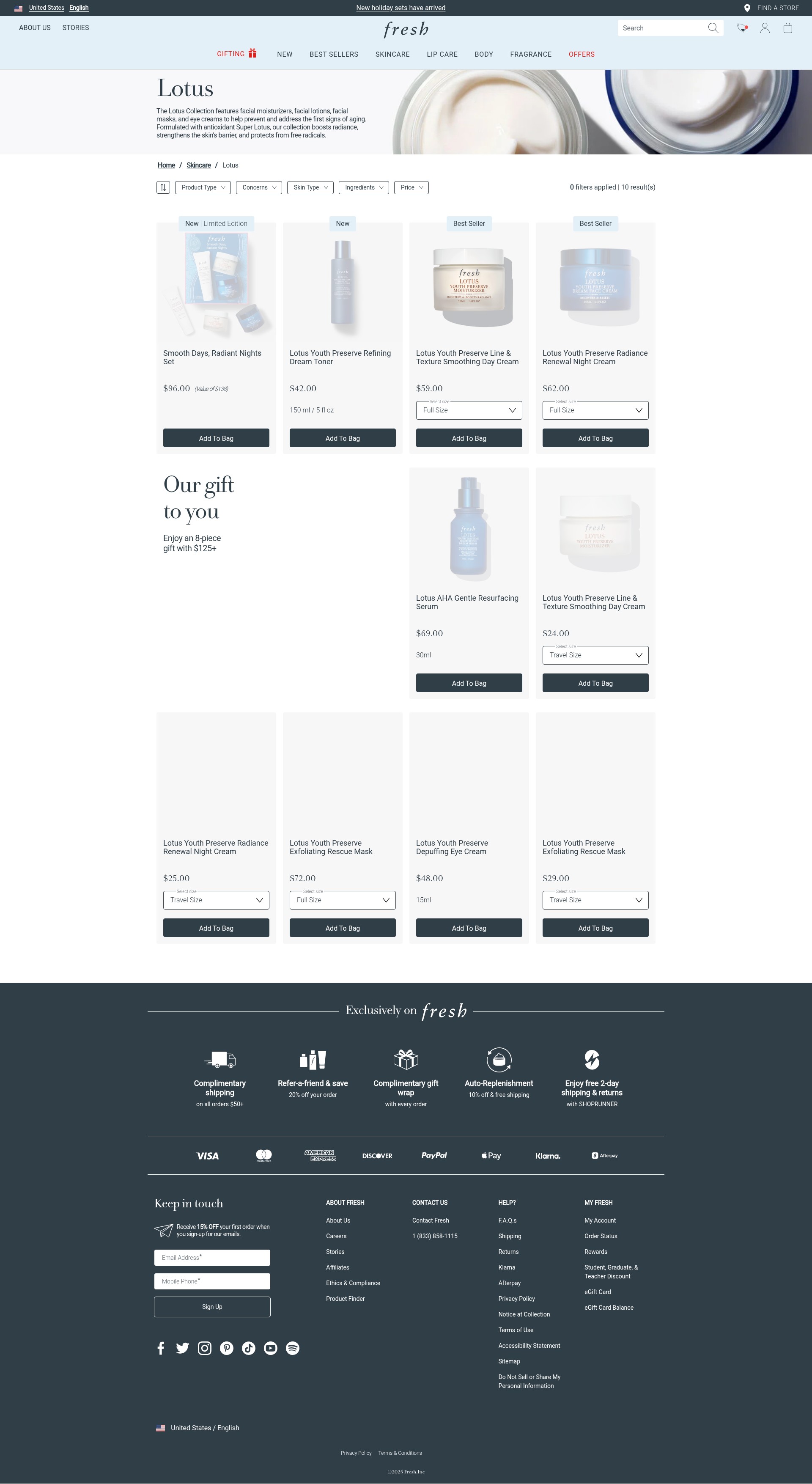Screenshot of www.fresh.com