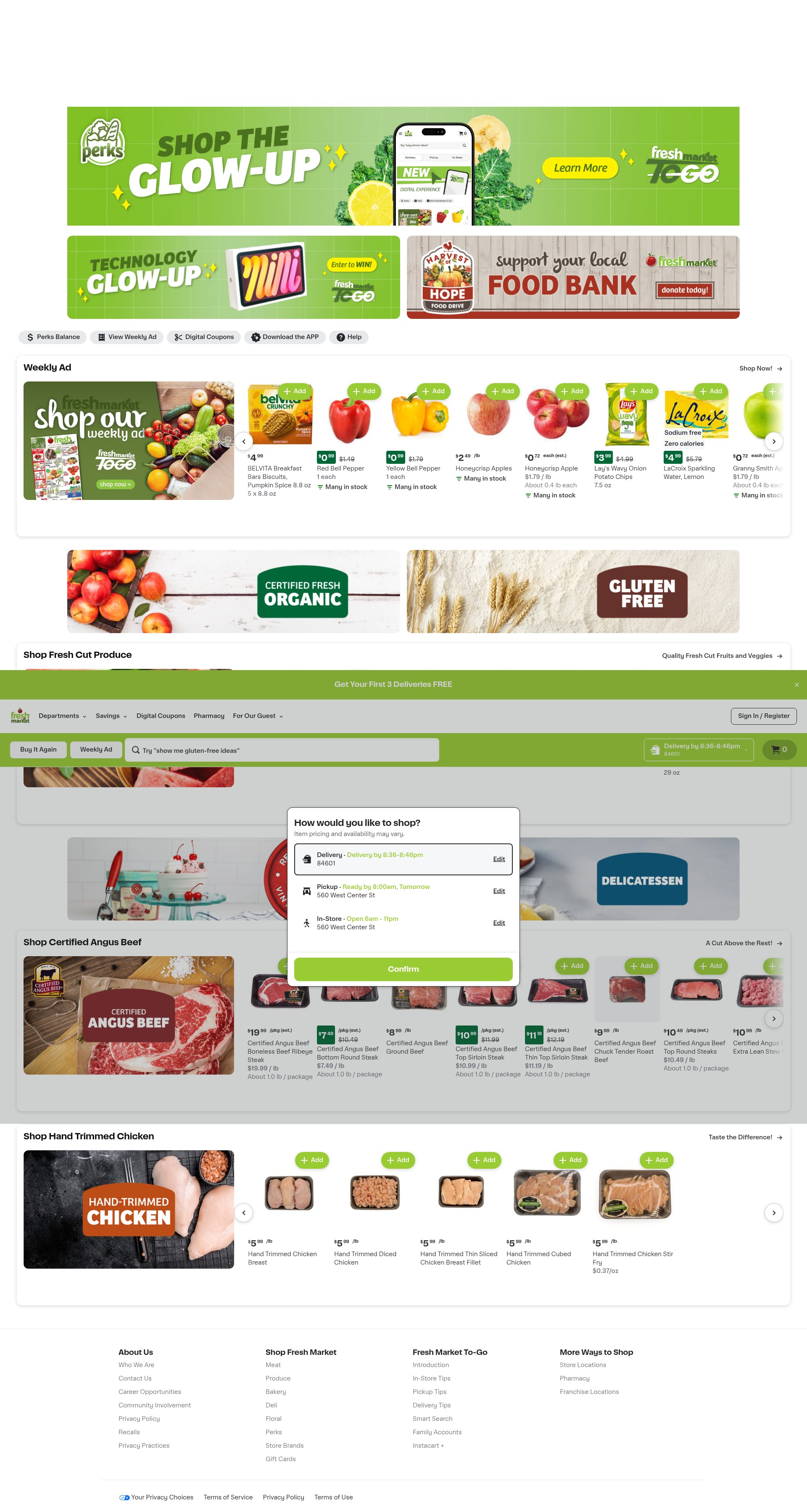Screenshot of www.freshmarketstores.com