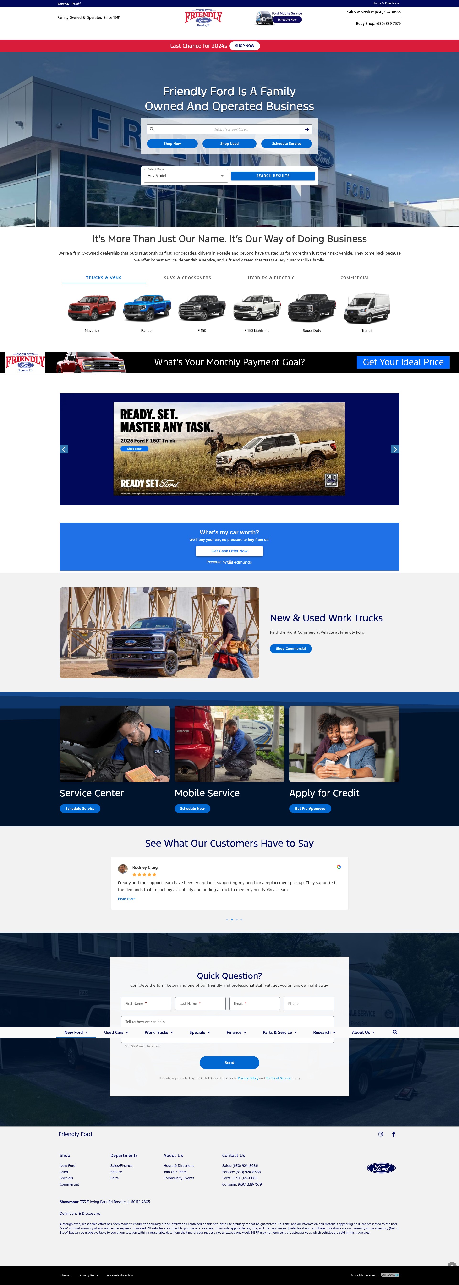 Screenshot of www.friendlyford.com