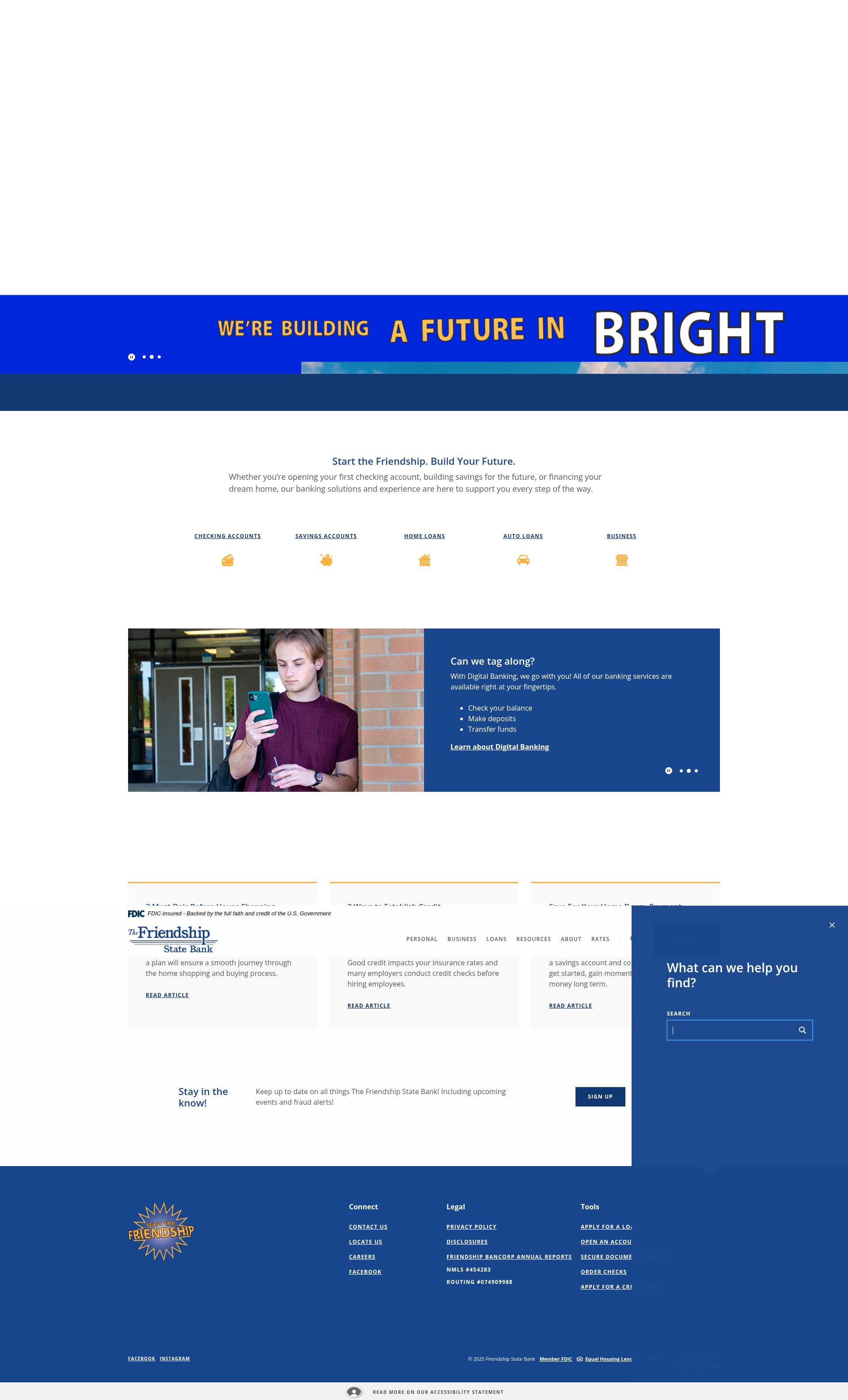 Screenshot of www.friendshipstatebank.com