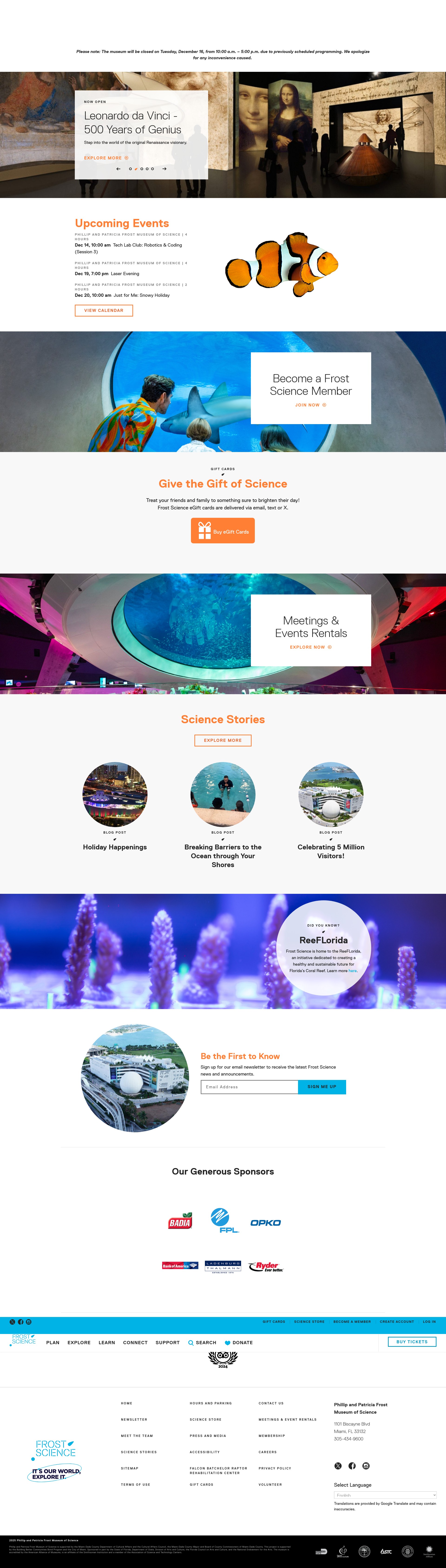 Screenshot of www.frostscience.org