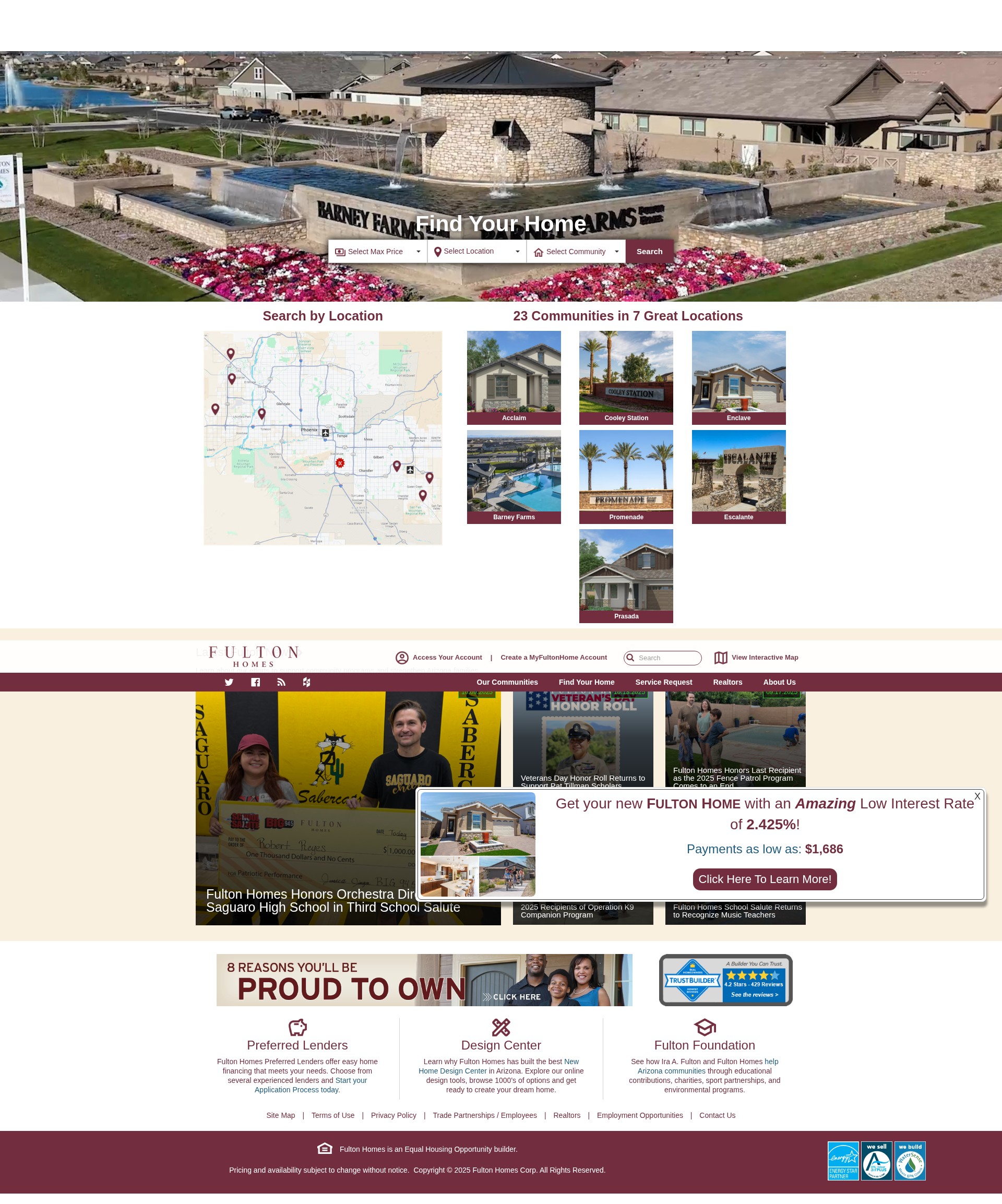Screenshot of www.fultonhomes.com