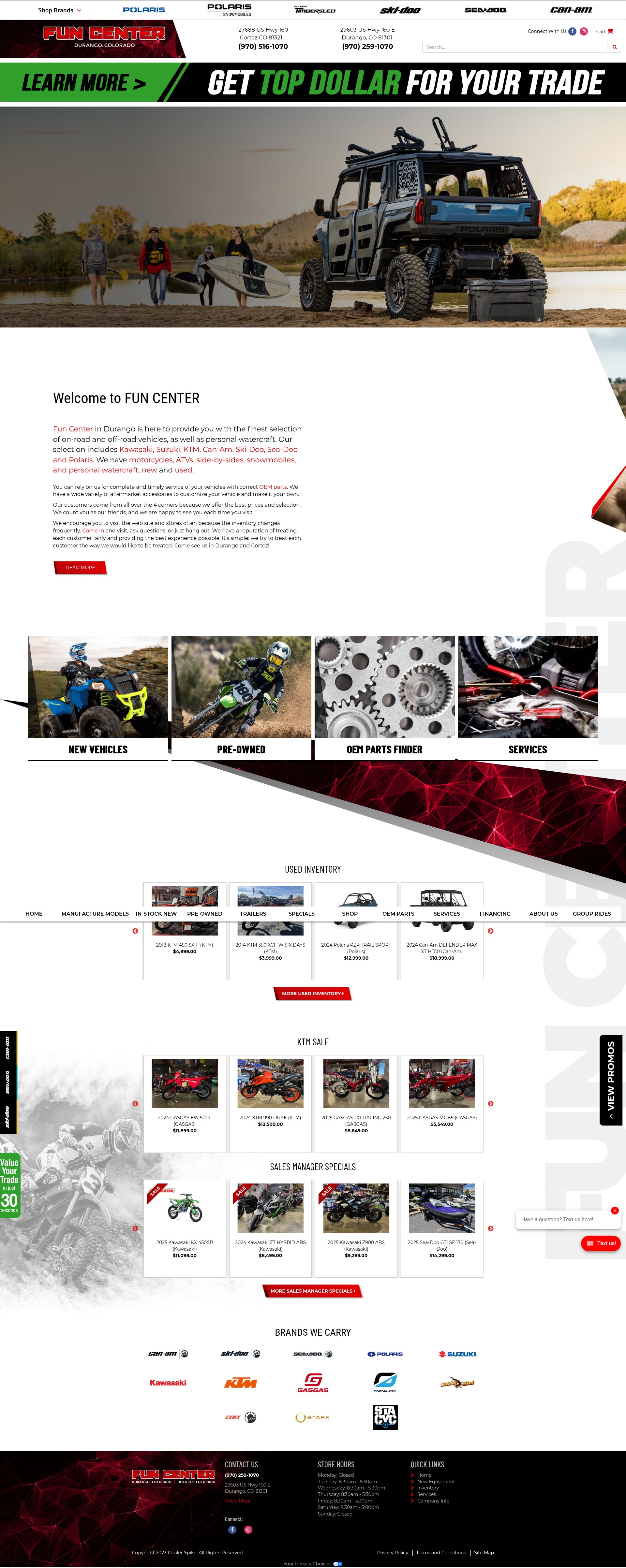 Screenshot of www.funcentercyclesdurango.com