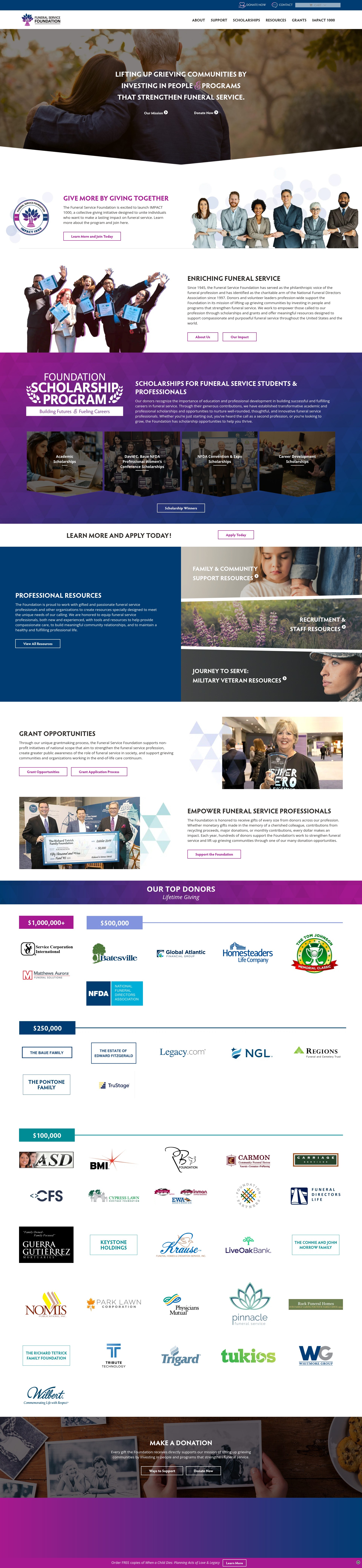 Screenshot of www.funeralservicefoundation.org