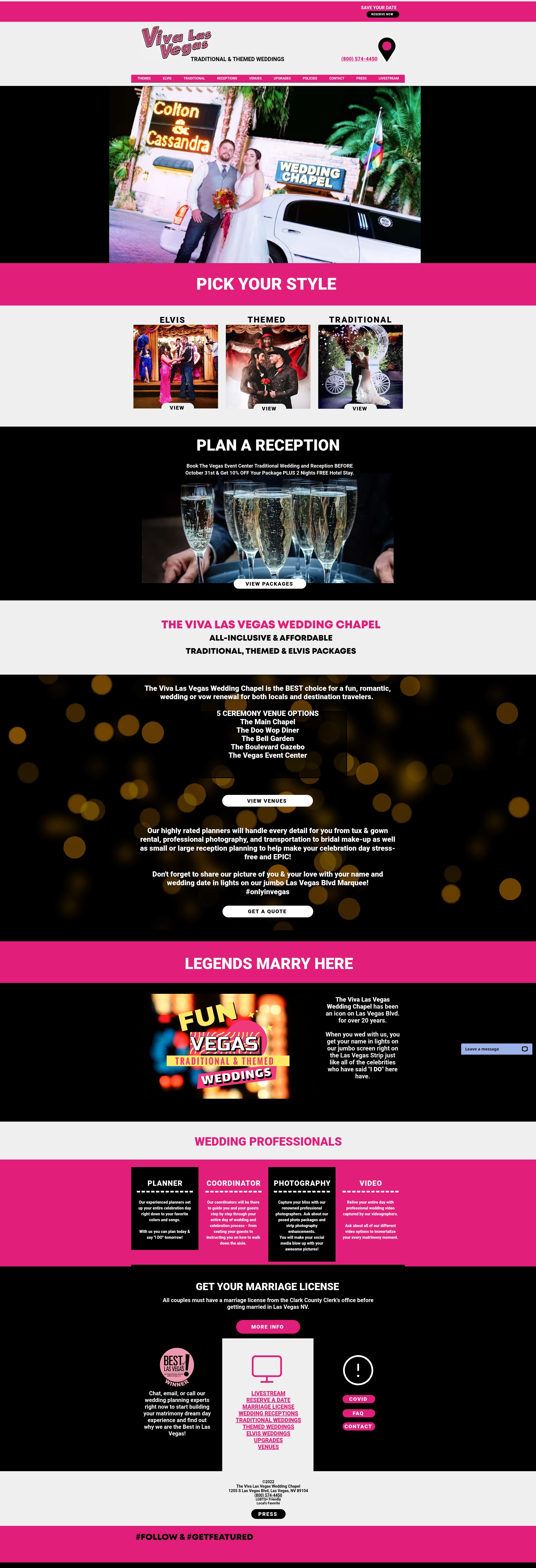 Screenshot of www.funvegasweddings.com