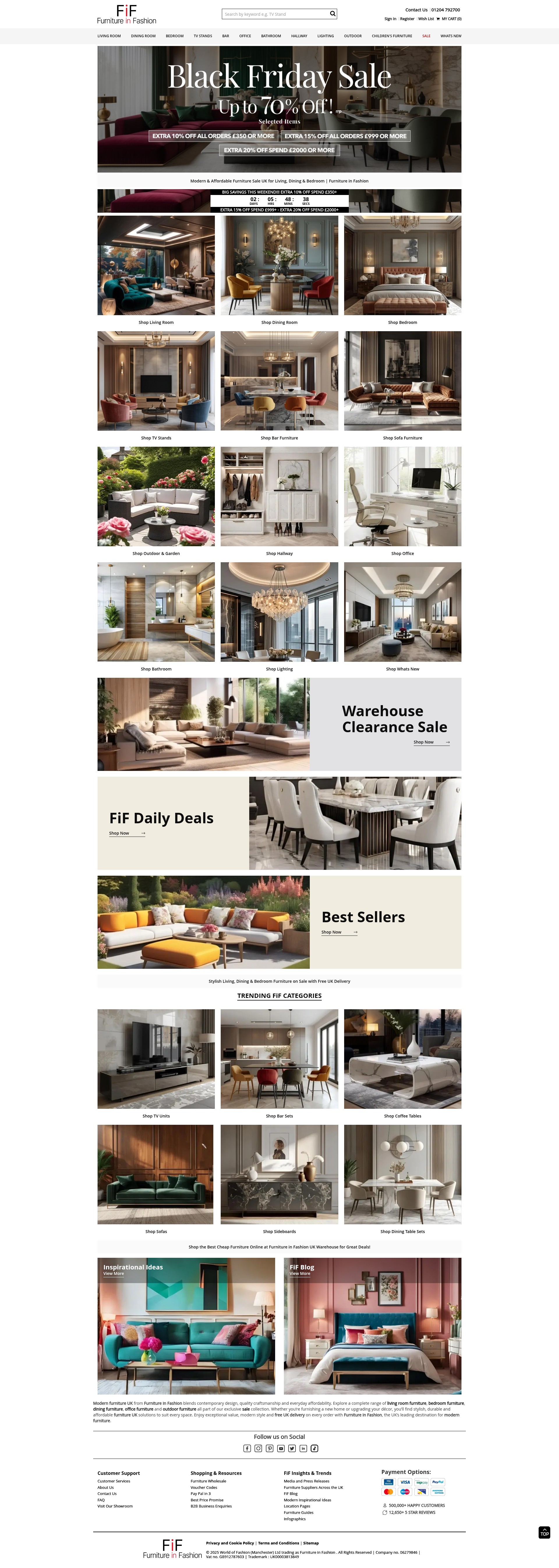 Screenshot of www.furnitureinfashion.net