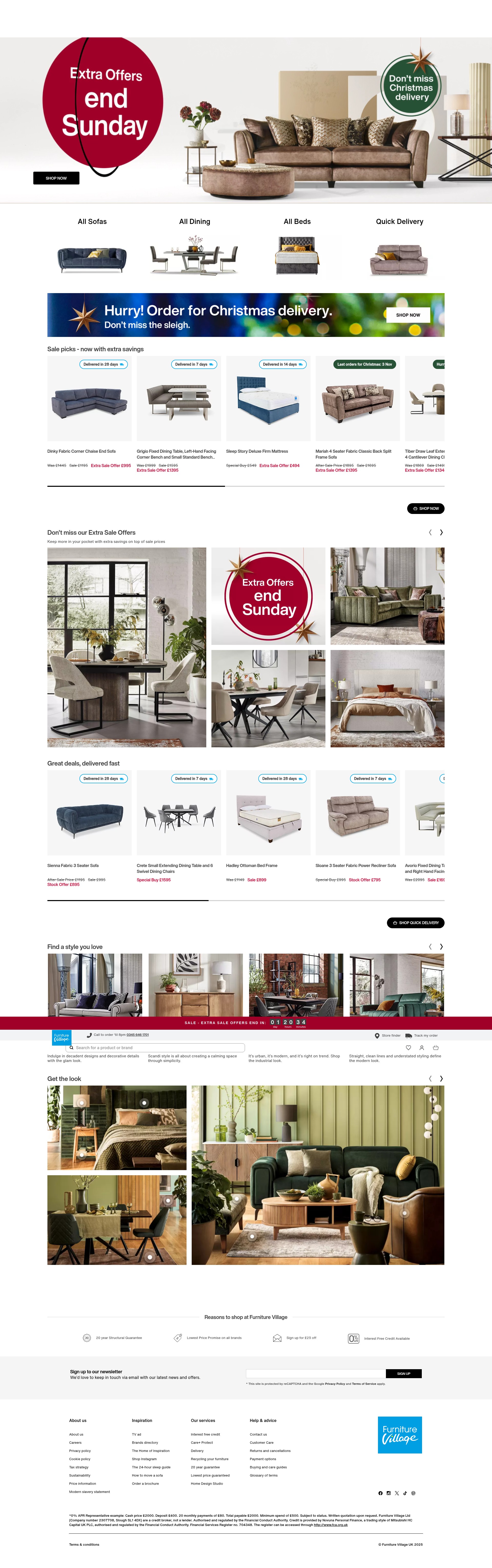Screenshot of www.furniturevillage.co.uk