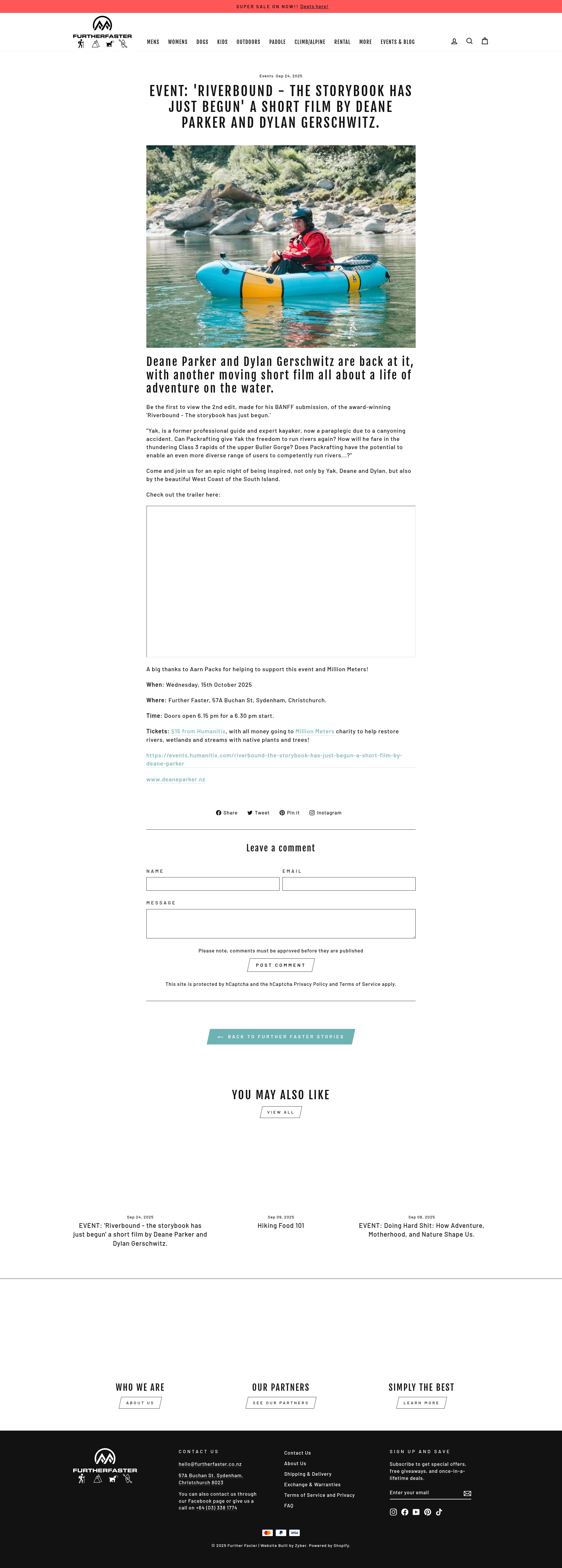 Screenshot of www.furtherfaster.co.nz