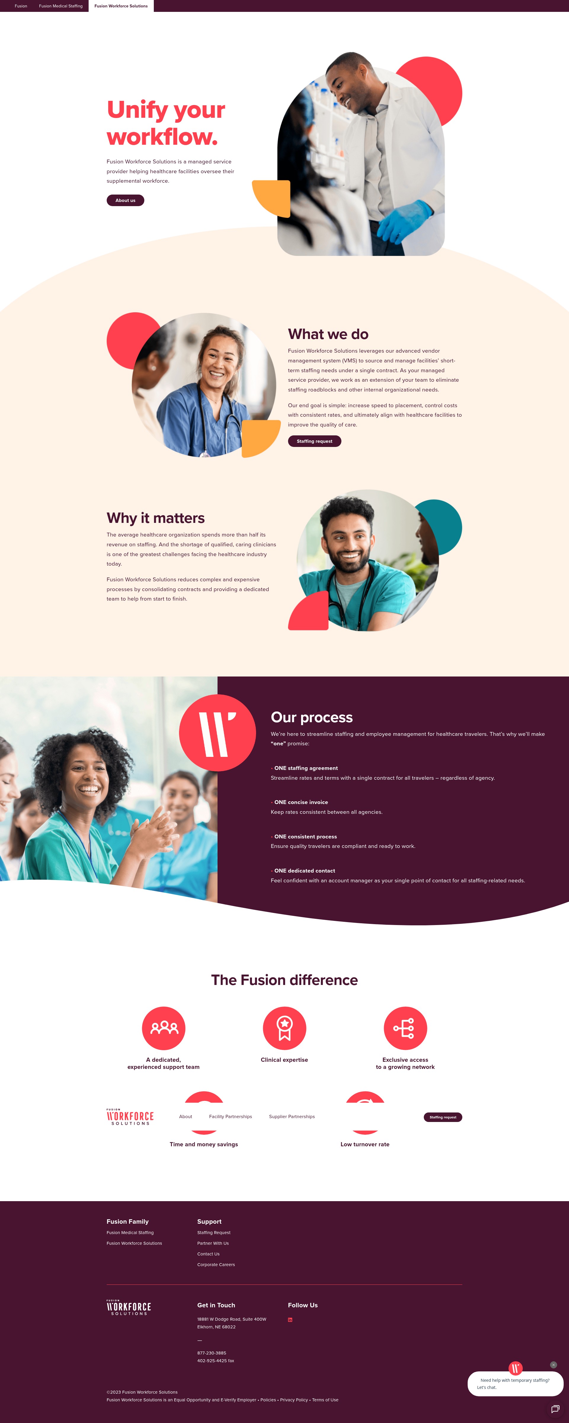 Screenshot of www.fusionworkforce.com