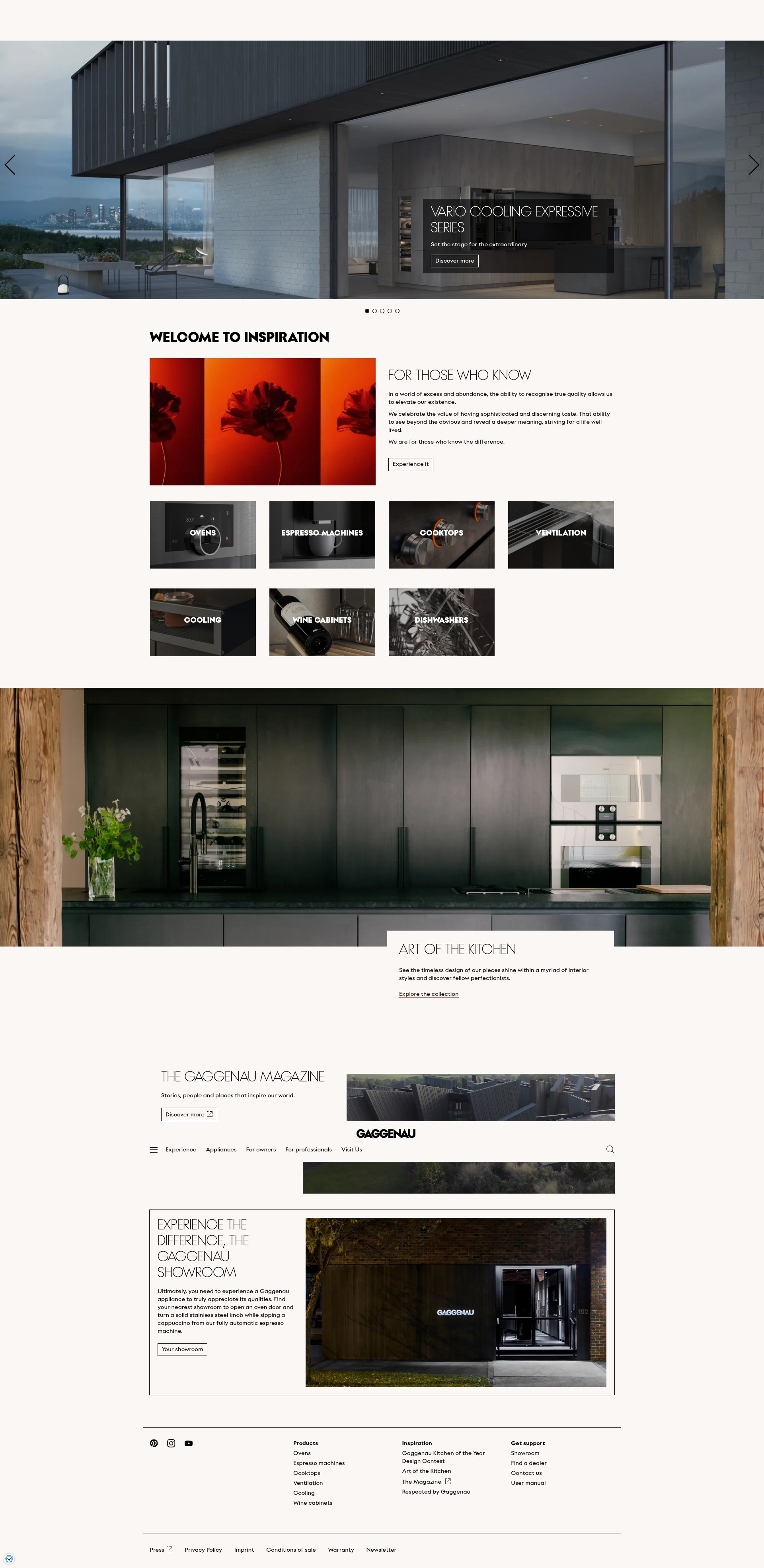 Screenshot of www.gaggenau.com.au