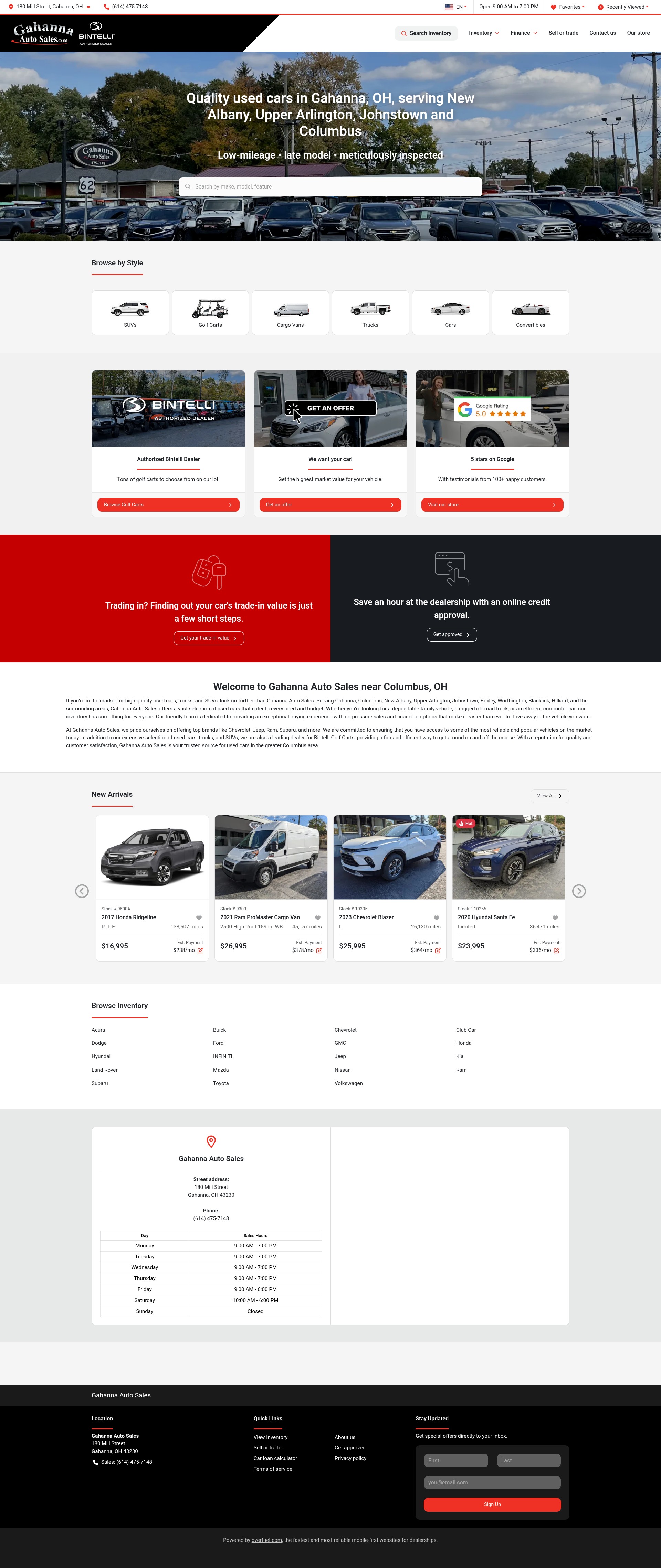 Screenshot of www.gahannaautosales.com