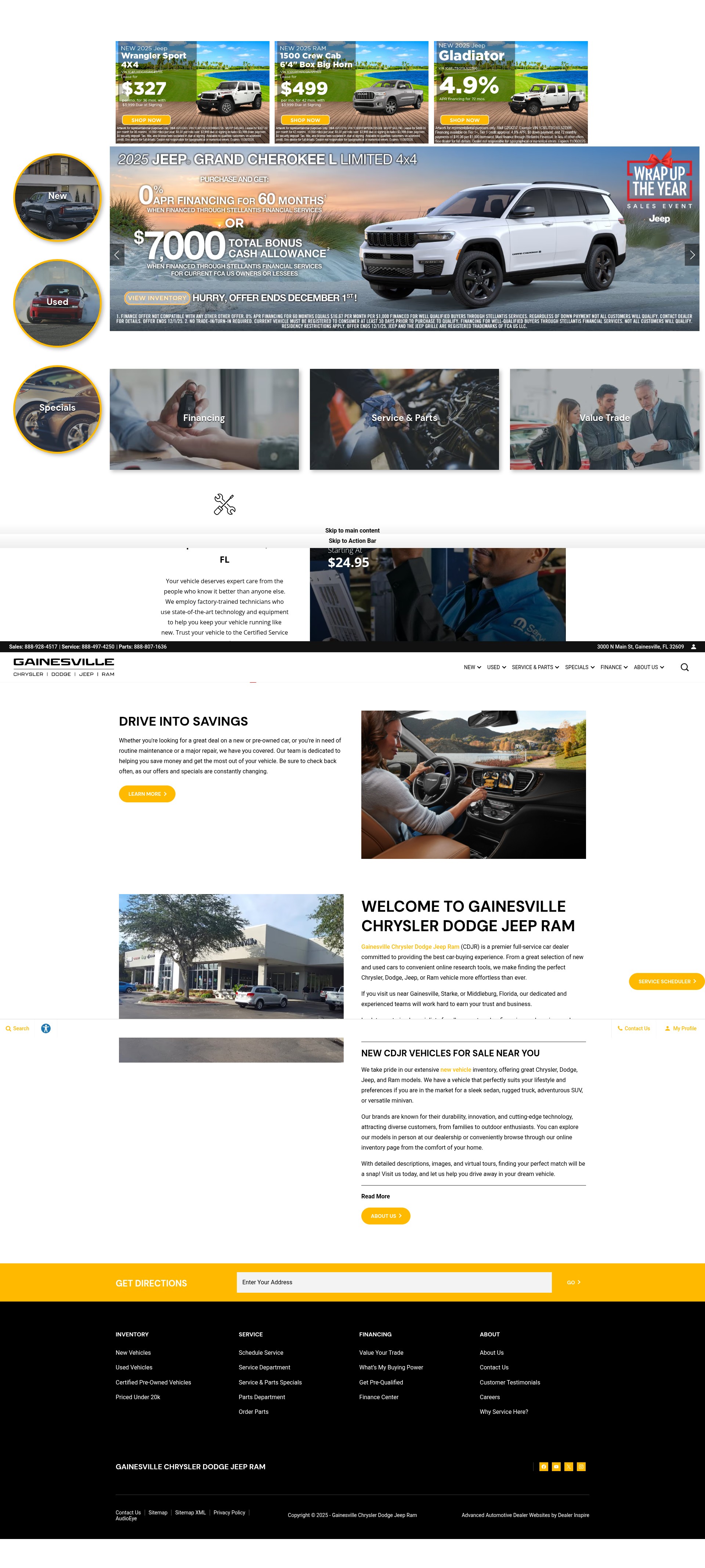 Screenshot of www.gainesvilledodge.com