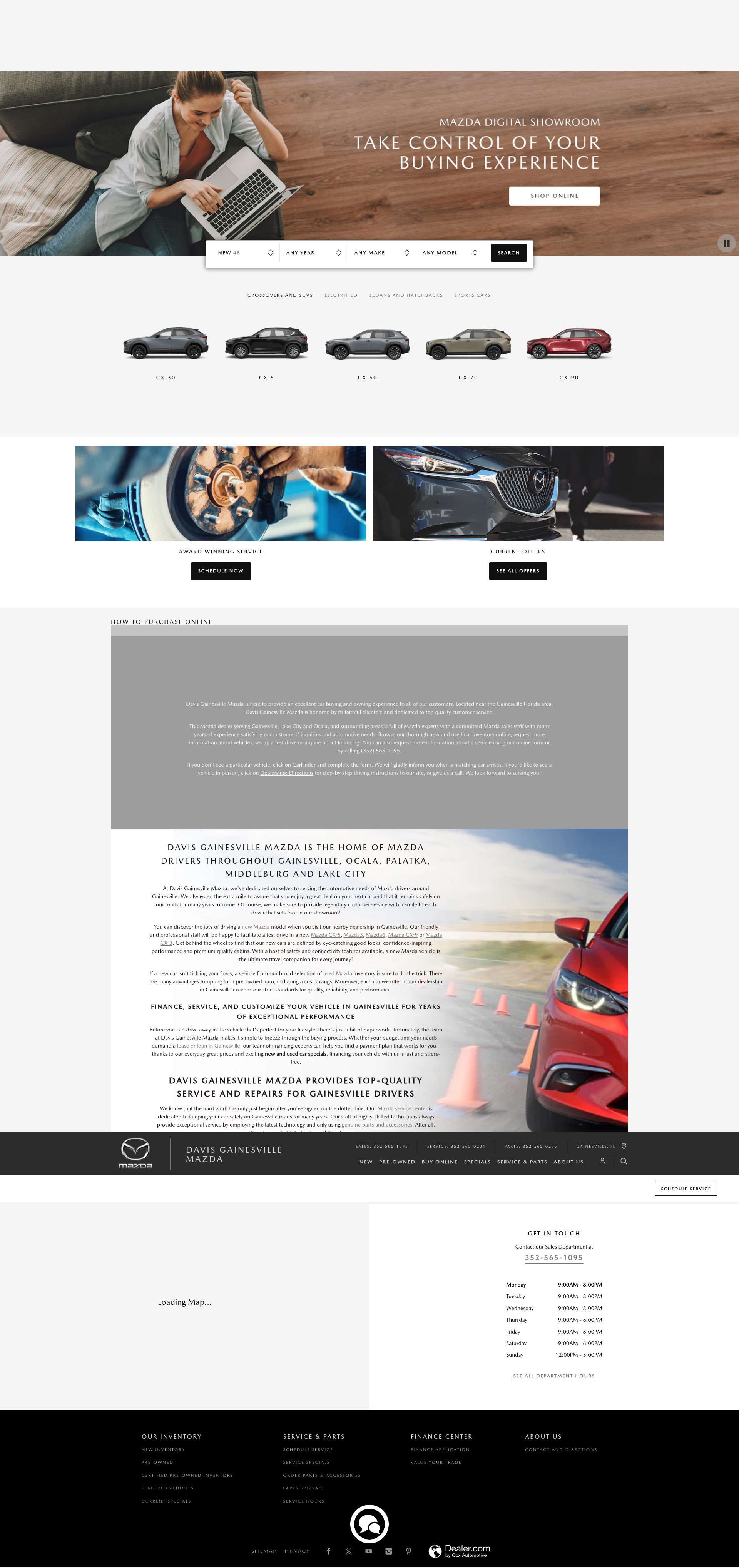 Screenshot of www.gainesvillemazda.com